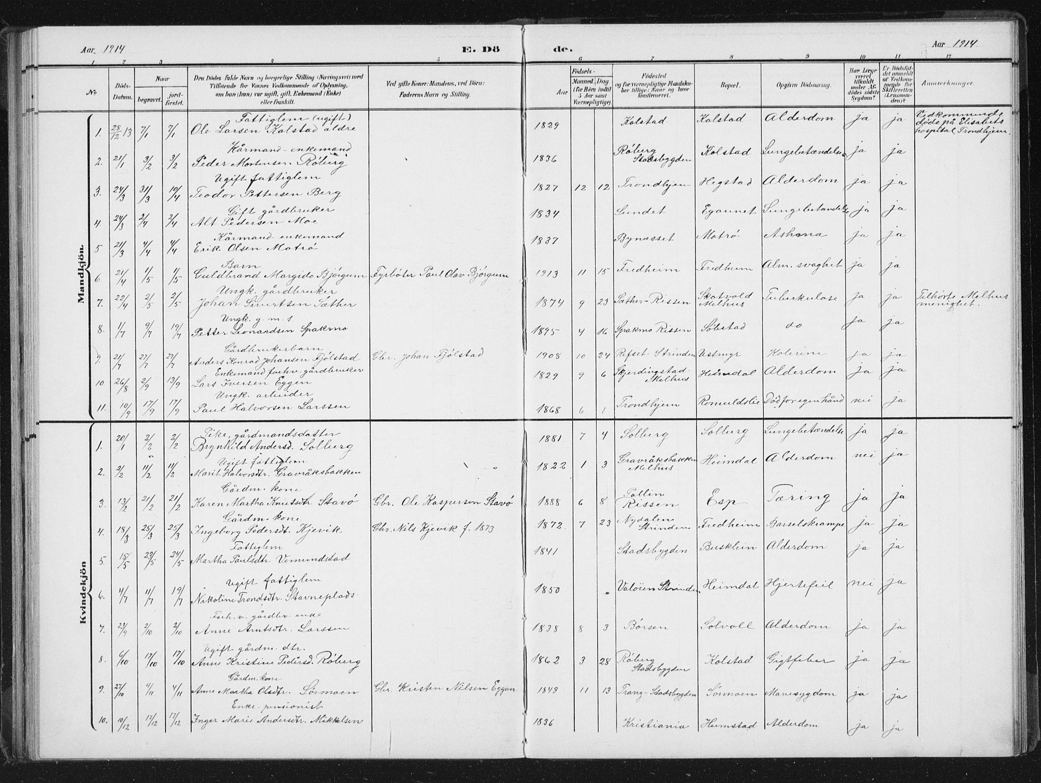 Ministerialprotokoller, klokkerbøker og fødselsregistre - Sør-Trøndelag, AV/SAT-A-1456/613/L0396: Parish register (copy) no. 613C04, 1902-1938