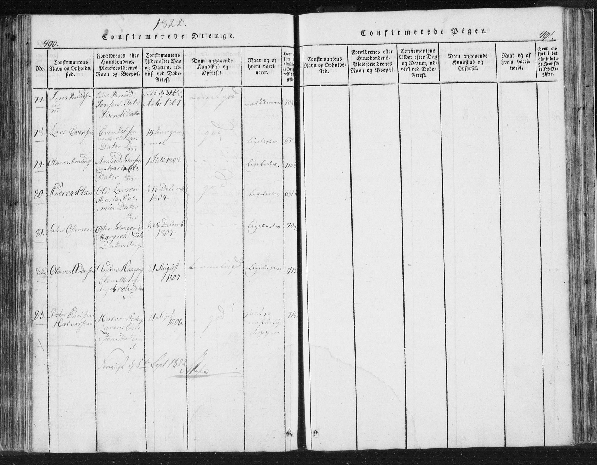 Strømsø kirkebøker, AV/SAKO-A-246/F/Fb/L0004: Parish register (official) no. II 4, 1814-1843, p. 490-491