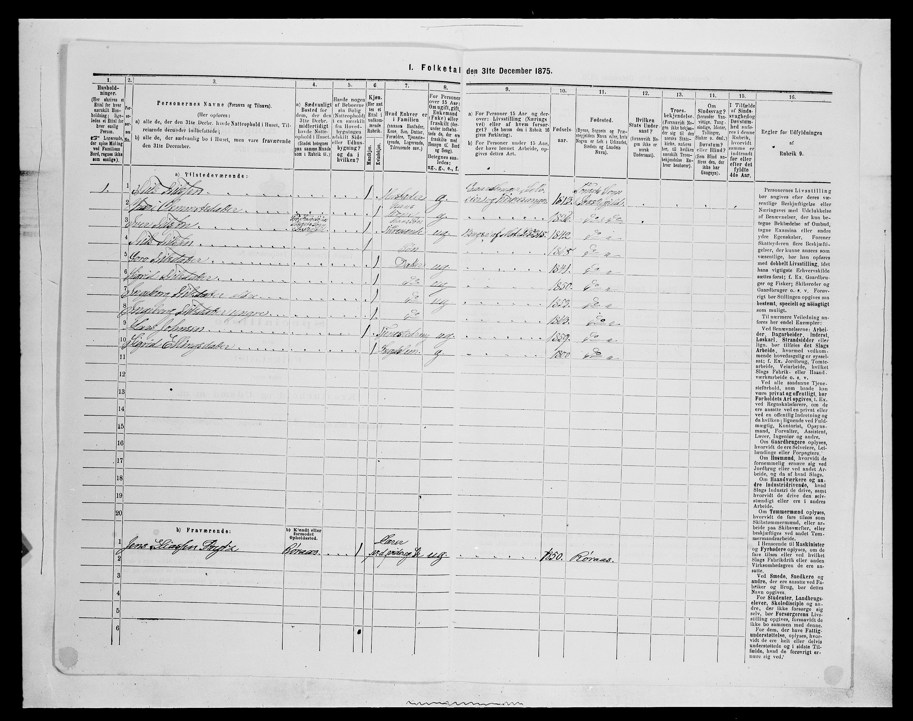 SAH, 1875 census for 0437P Tynset, 1875, p. 810