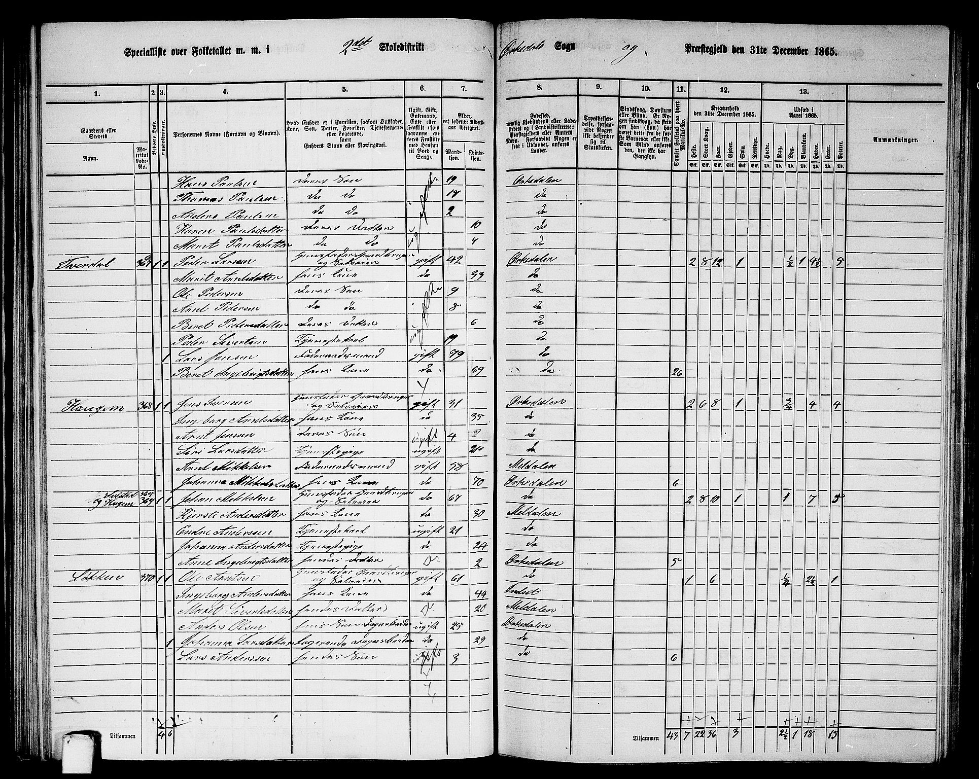 RA, 1865 census for Orkdal, 1865, p. 79