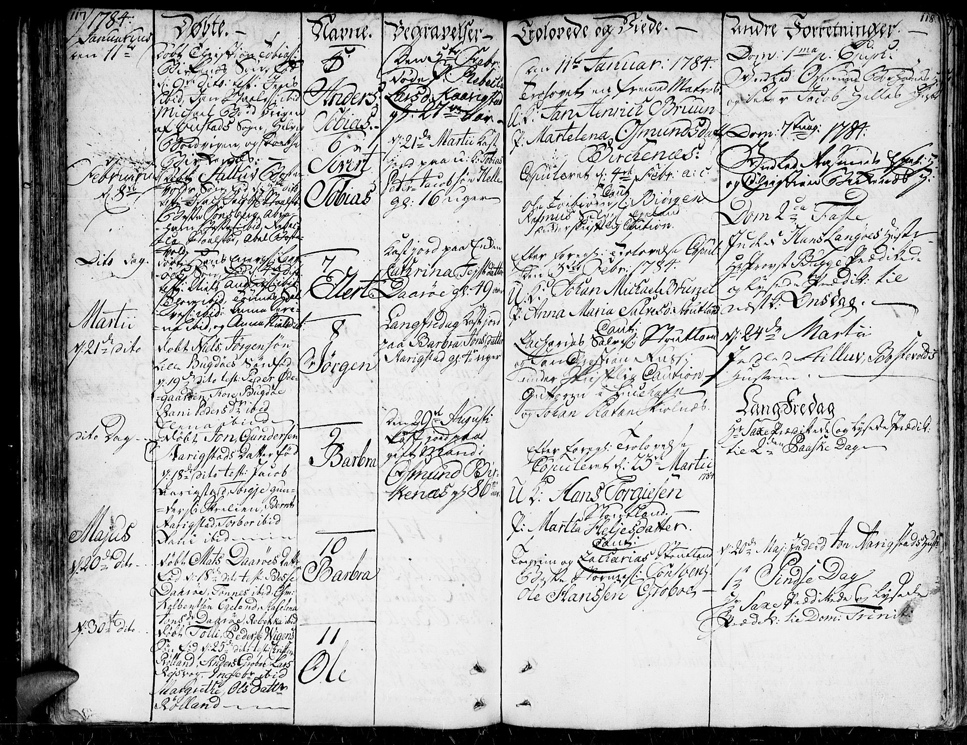 Herad sokneprestkontor, SAK/1111-0018/F/Fa/Faa/L0001: Parish register (official) no. A 1 /2, 1768-1797, p. 117-118