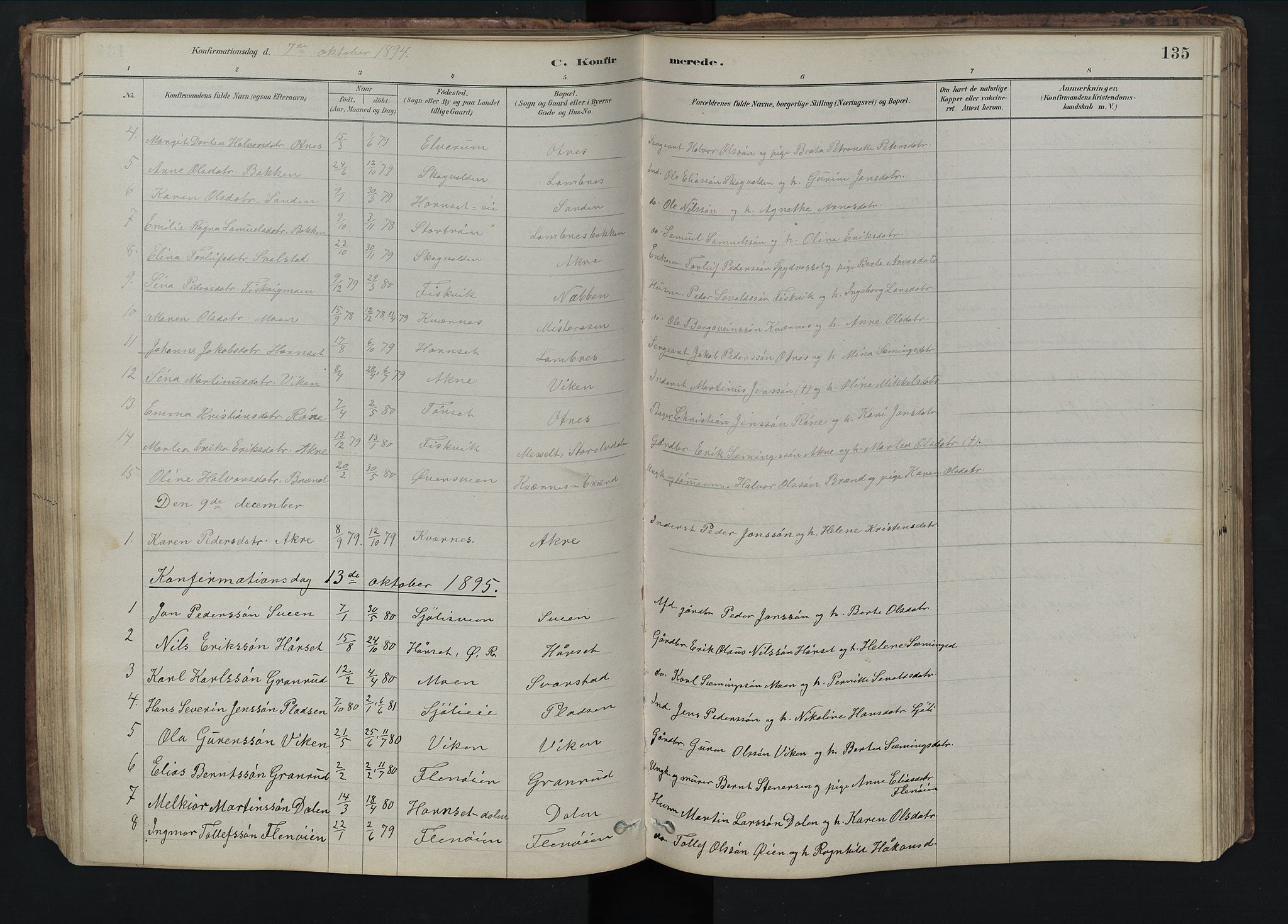 Rendalen prestekontor, SAH/PREST-054/H/Ha/Hab/L0009: Parish register (copy) no. 9, 1879-1902, p. 135