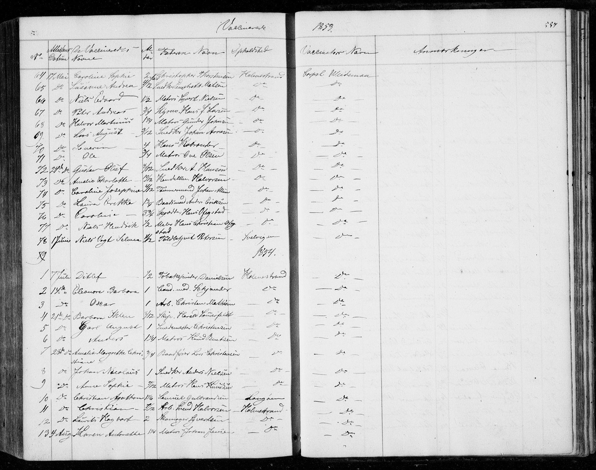 Holmestrand kirkebøker, SAKO/A-346/F/Fa/L0002: Parish register (official) no. 2, 1840-1866, p. 557