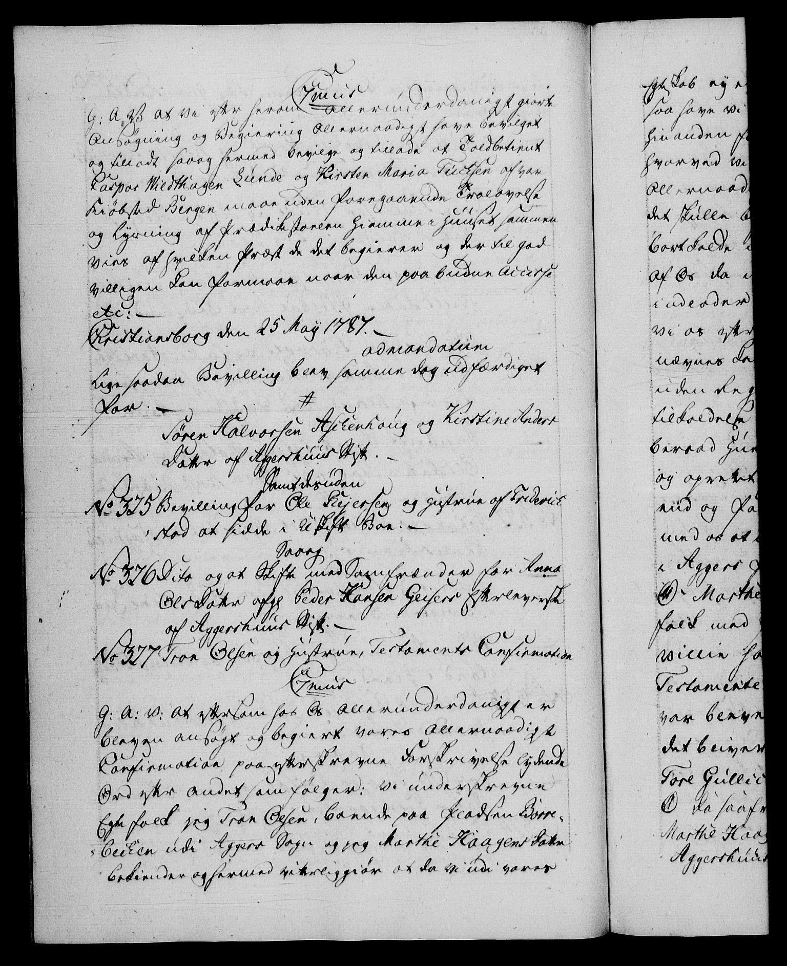 Danske Kanselli 1572-1799, AV/RA-EA-3023/F/Fc/Fca/Fcaa/L0051: Norske registre, 1786-1787, p. 530b