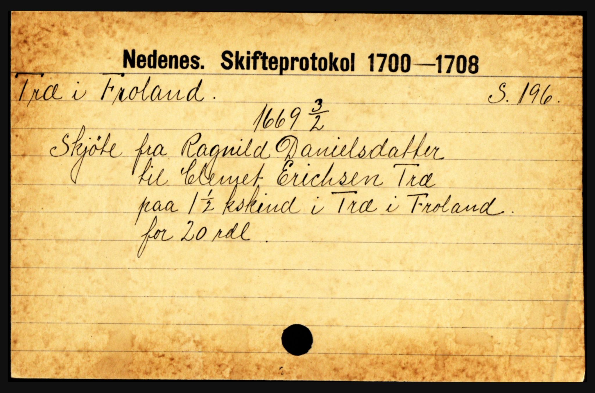 Nedenes sorenskriveri før 1824, AV/SAK-1221-0007/H, p. 30983