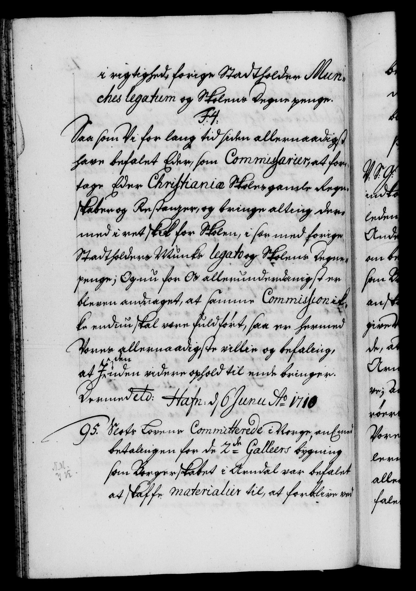 Danske Kanselli 1572-1799, AV/RA-EA-3023/F/Fc/Fca/Fcab/L0019: Norske tegnelser, 1710-1714, p. 72b