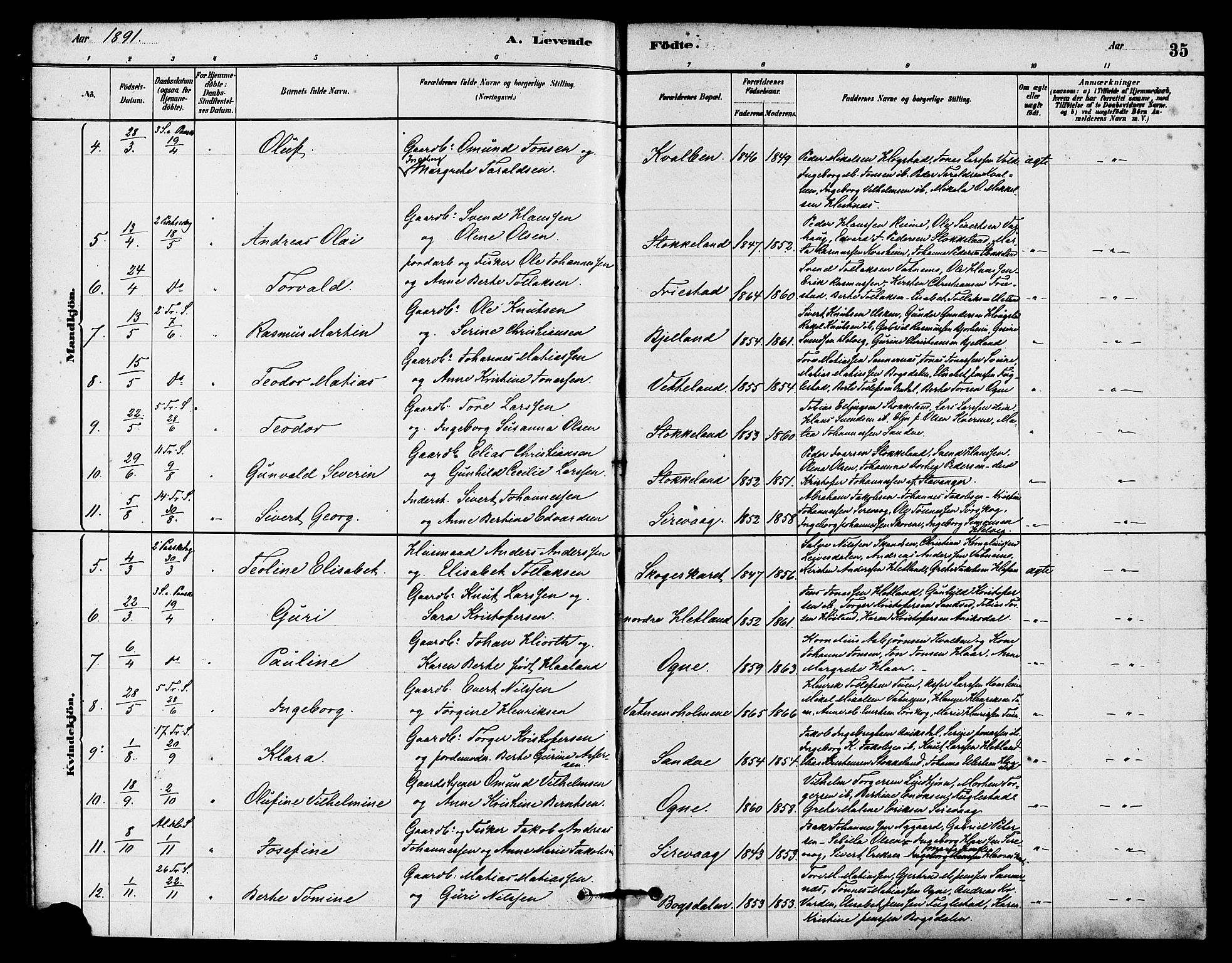 Eigersund sokneprestkontor, AV/SAST-A-101807/S08/L0016: Parish register (official) no. A 16, 1879-1893, p. 35