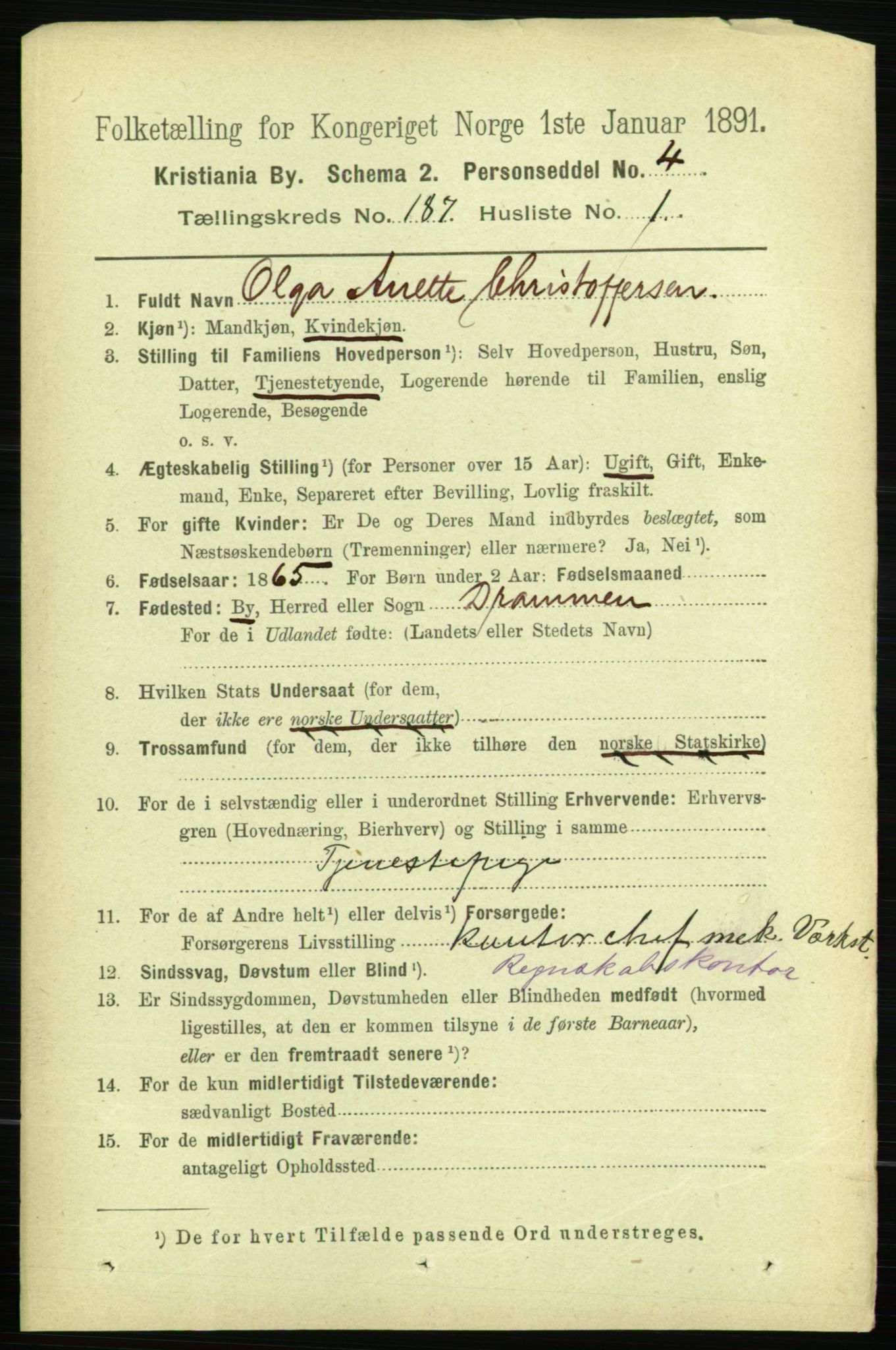 RA, 1891 census for 0301 Kristiania, 1891, p. 111986