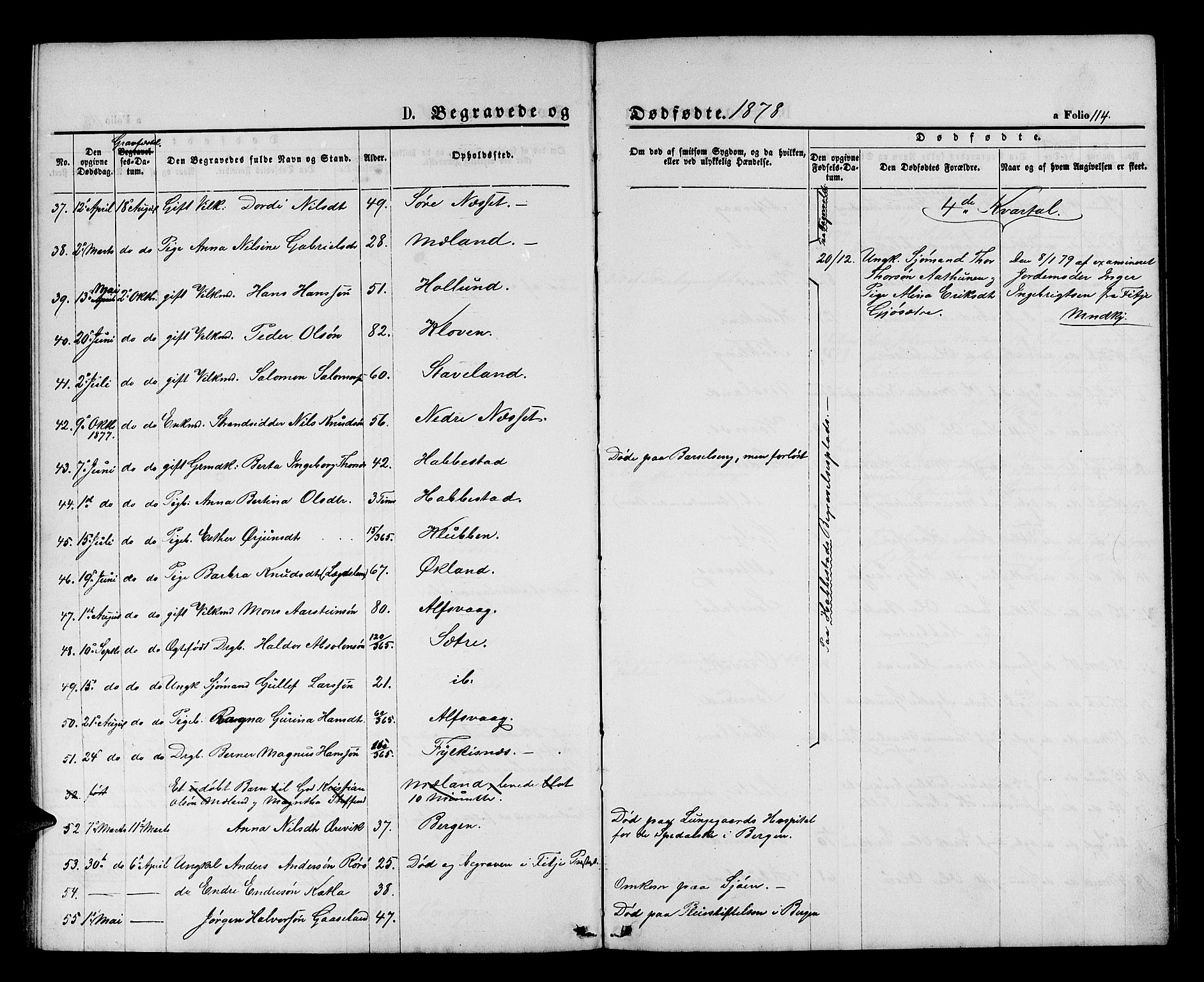 Finnås sokneprestembete, SAB/A-99925/H/Ha/Hab/Habb/L0002: Parish register (copy) no. B 2, 1871-1881, p. 114