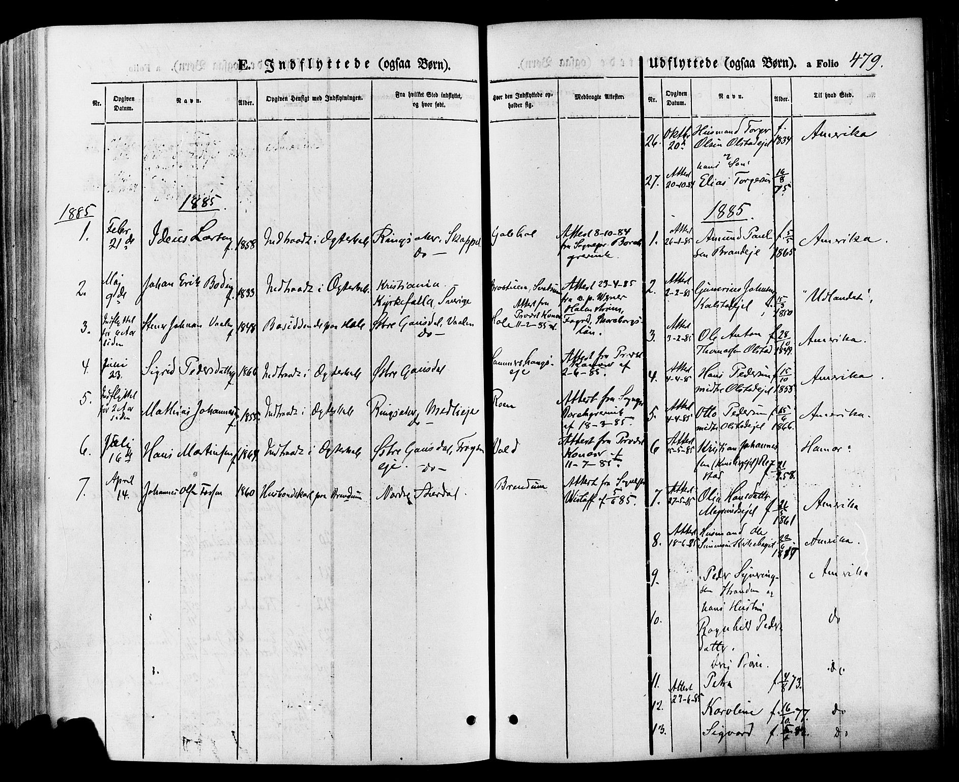 Gausdal prestekontor, SAH/PREST-090/H/Ha/Haa/L0010: Parish register (official) no. 10, 1867-1886, p. 479
