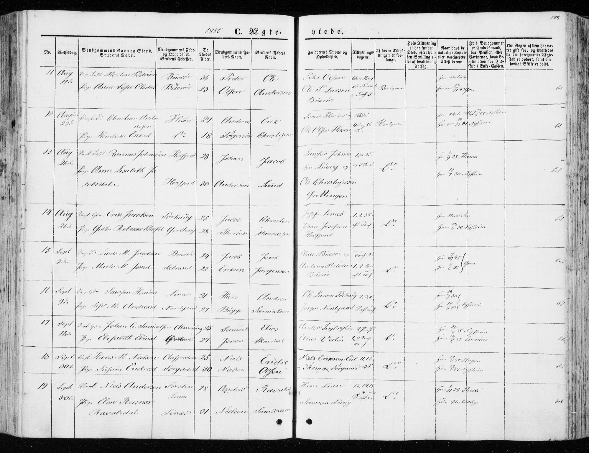 Ministerialprotokoller, klokkerbøker og fødselsregistre - Sør-Trøndelag, SAT/A-1456/657/L0704: Parish register (official) no. 657A05, 1846-1857, p. 198