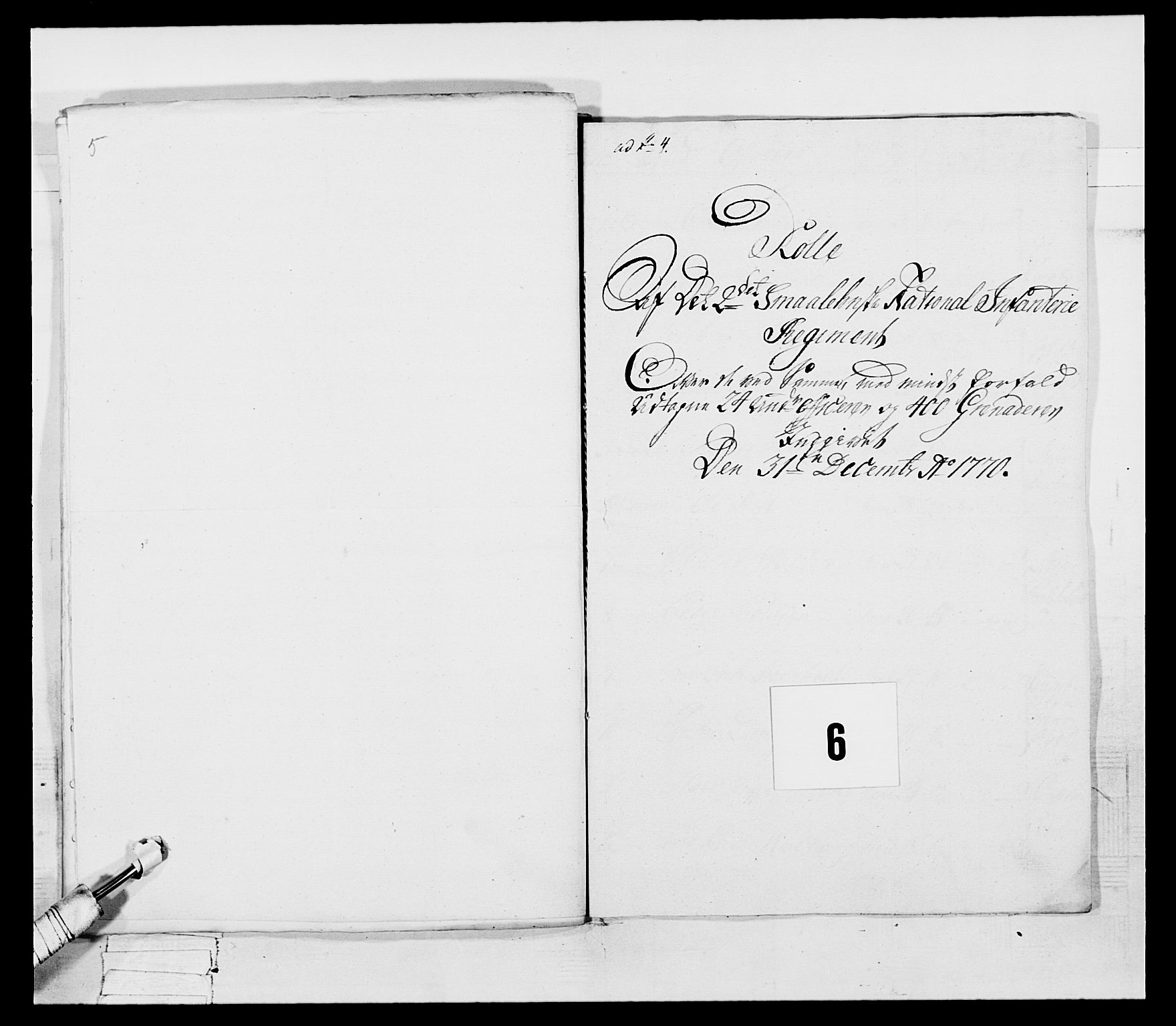 Generalitets- og kommissariatskollegiet, Det kongelige norske kommissariatskollegium, RA/EA-5420/E/Eh/L0054: 2. Smålenske nasjonale infanteriregiment, 1769-1776, p. 35