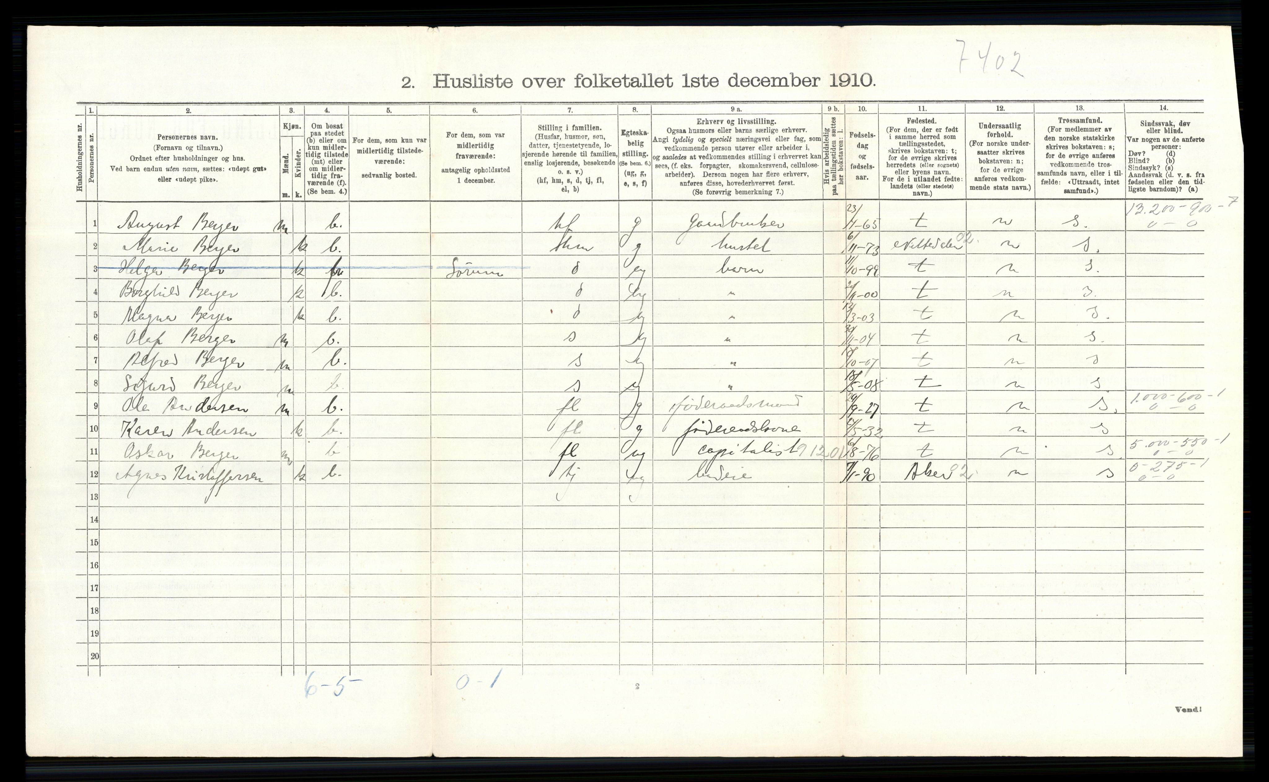 RA, 1910 census for Skedsmo, 1910, p. 760