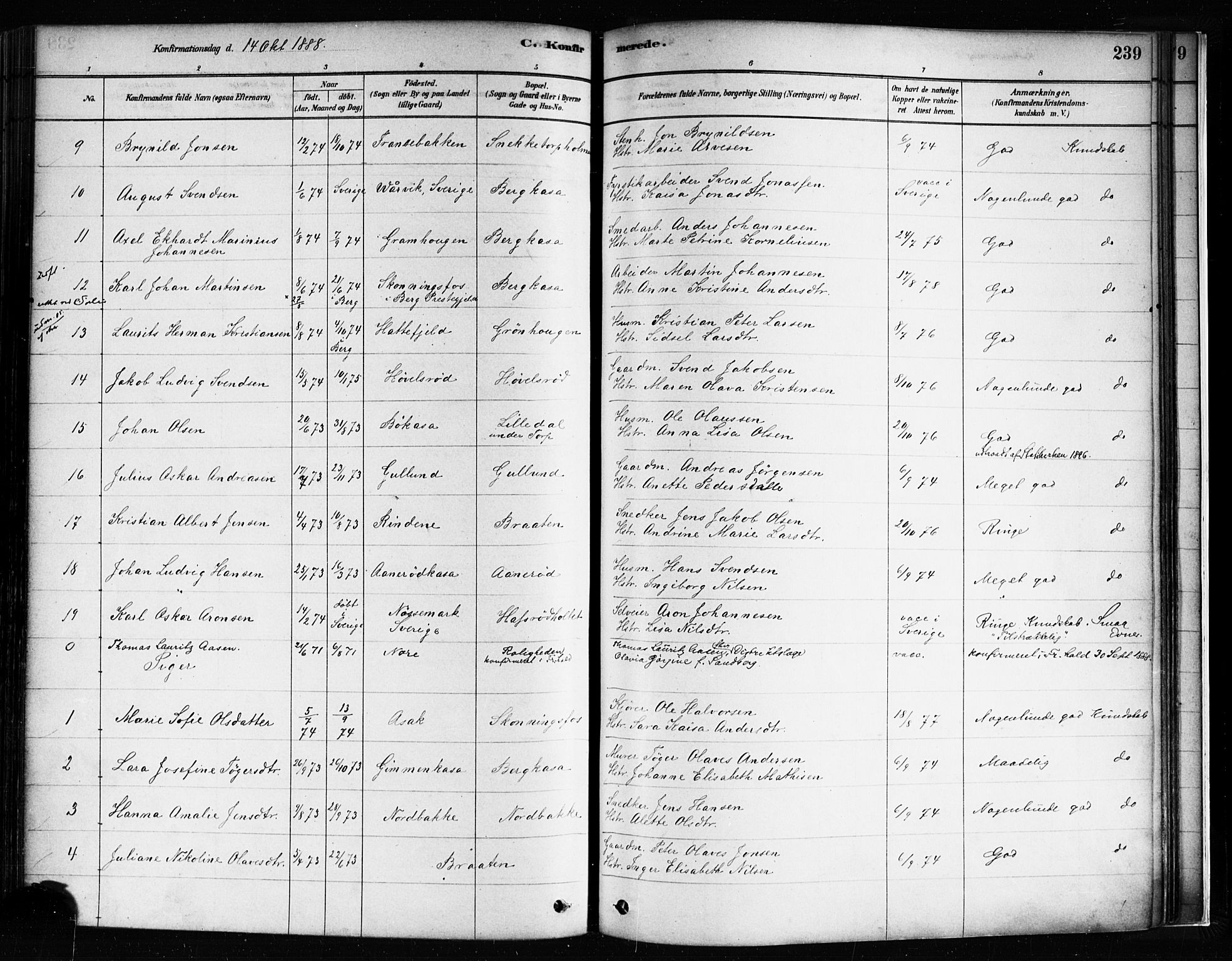 Idd prestekontor Kirkebøker, AV/SAO-A-10911/F/Fc/L0006a: Parish register (official) no. III 6A, 1878-1903, p. 239