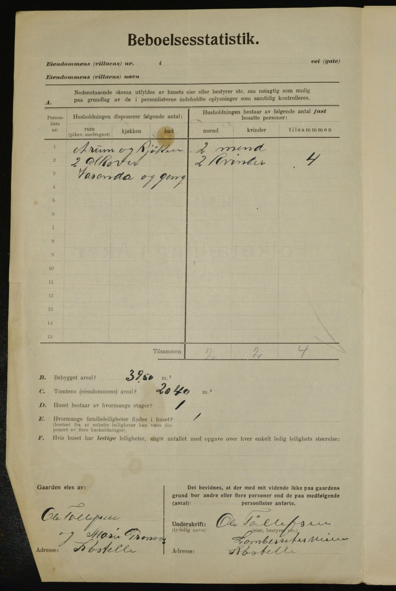 , Municipal Census 1923 for Aker, 1923, p. 40591