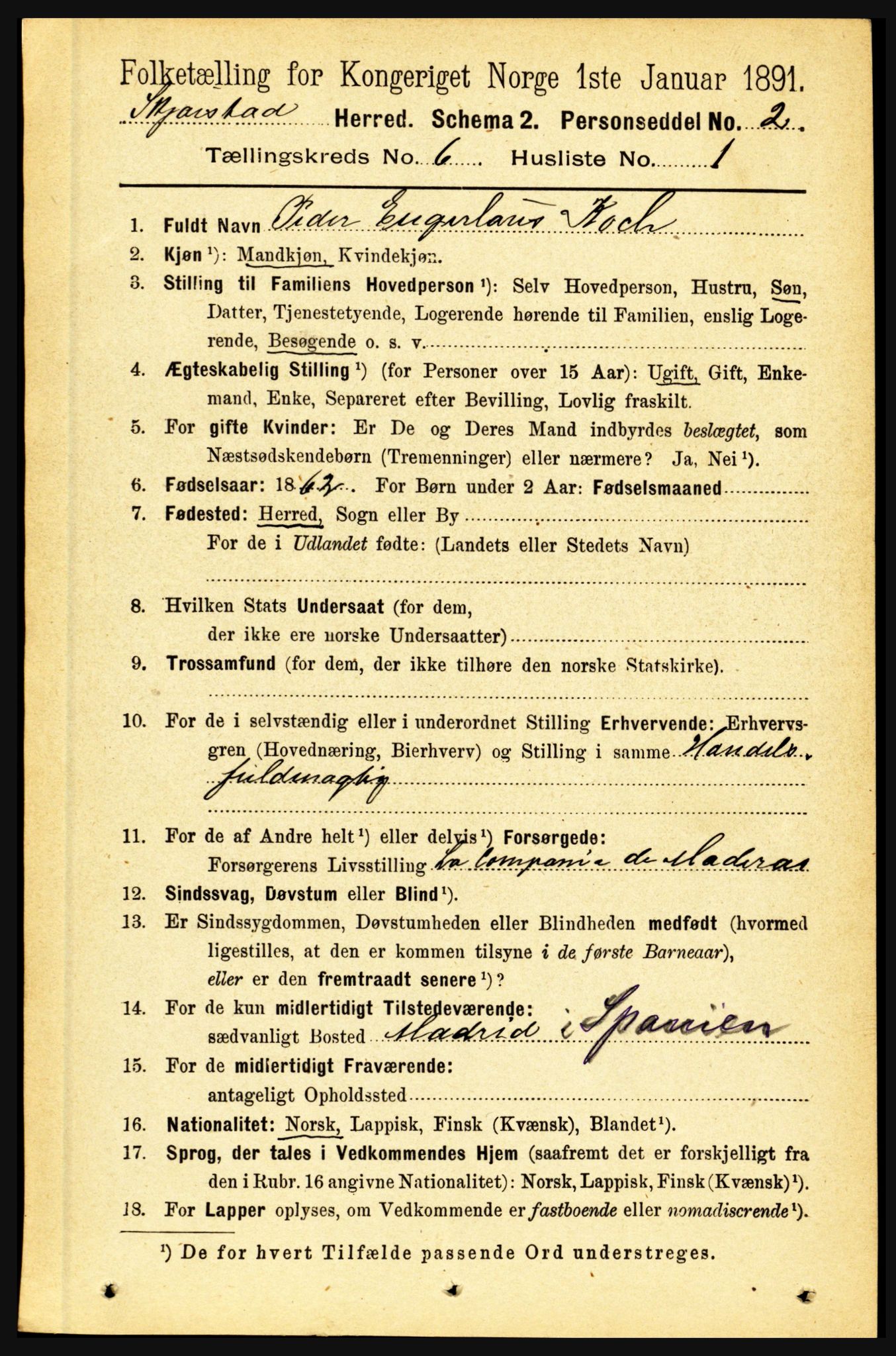 RA, 1891 census for 1842 Skjerstad, 1891, p. 1983