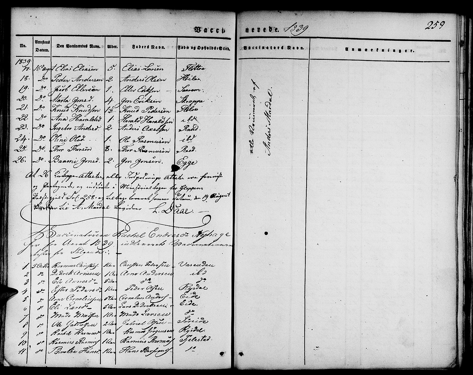 Gloppen sokneprestembete, AV/SAB-A-80101/H/Haa/Haaa/L0007: Parish register (official) no. A 7, 1827-1837, p. 259