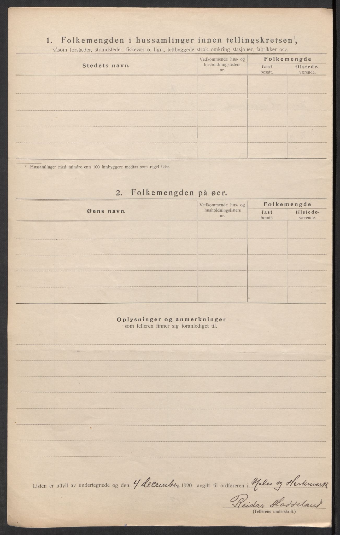 SAK, 1920 census for Halse og Harkmark, 1920, p. 48