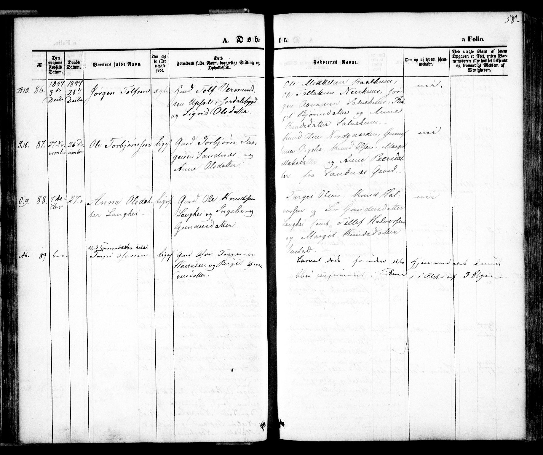 Bygland sokneprestkontor, AV/SAK-1111-0006/F/Fa/Fab/L0004: Parish register (official) no. A 4, 1842-1858, p. 58