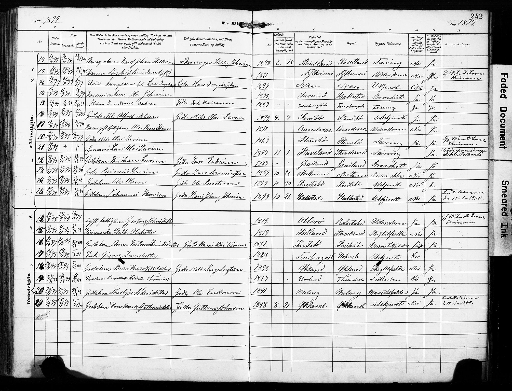 Finnås sokneprestembete, AV/SAB-A-99925/H/Ha/Haa/Haac/L0002: Parish register (official) no. C 2, 1895-1904, p. 242