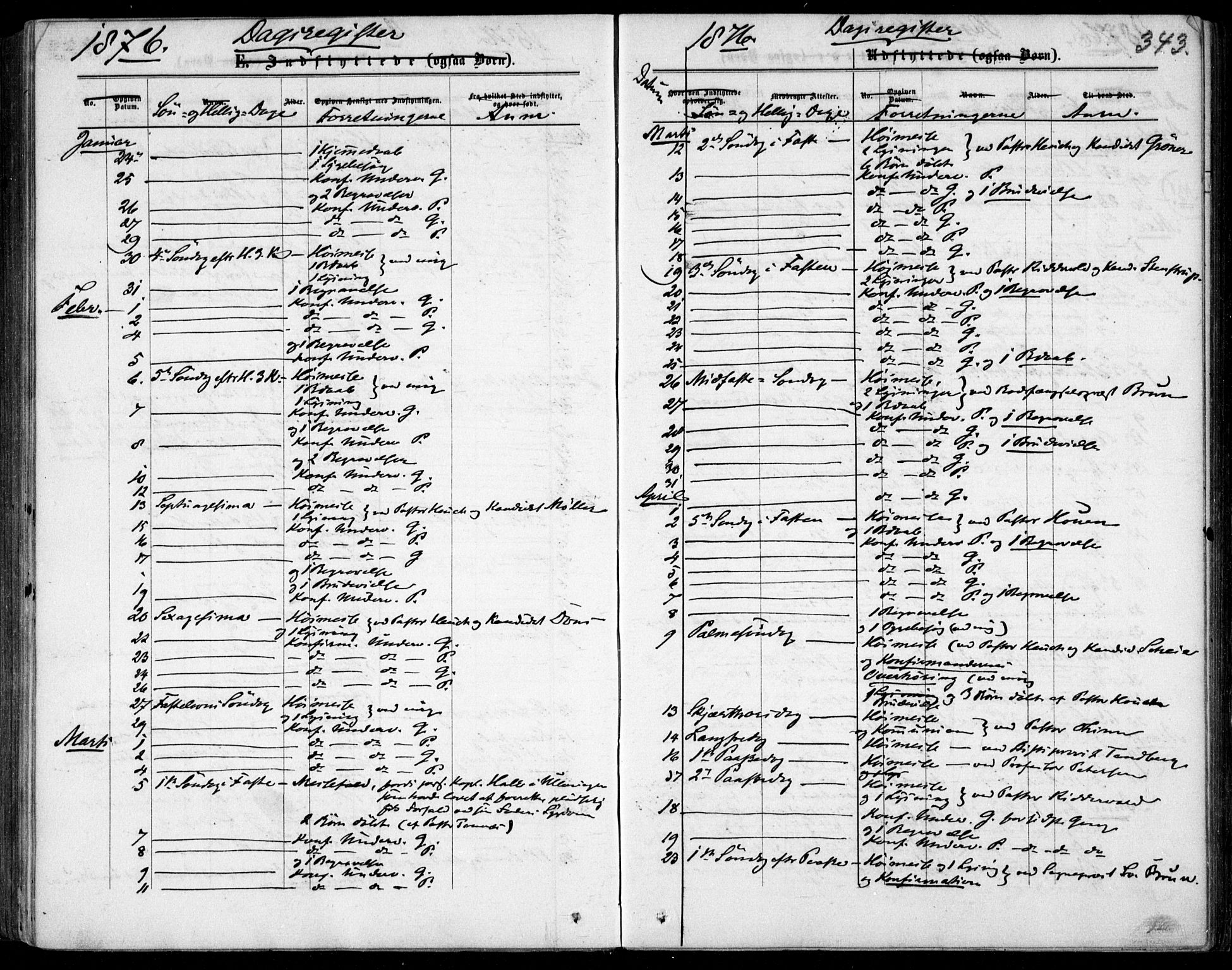 Garnisonsmenigheten Kirkebøker, SAO/A-10846/F/Fa/L0011: Parish register (official) no. 11, 1870-1880, p. 343