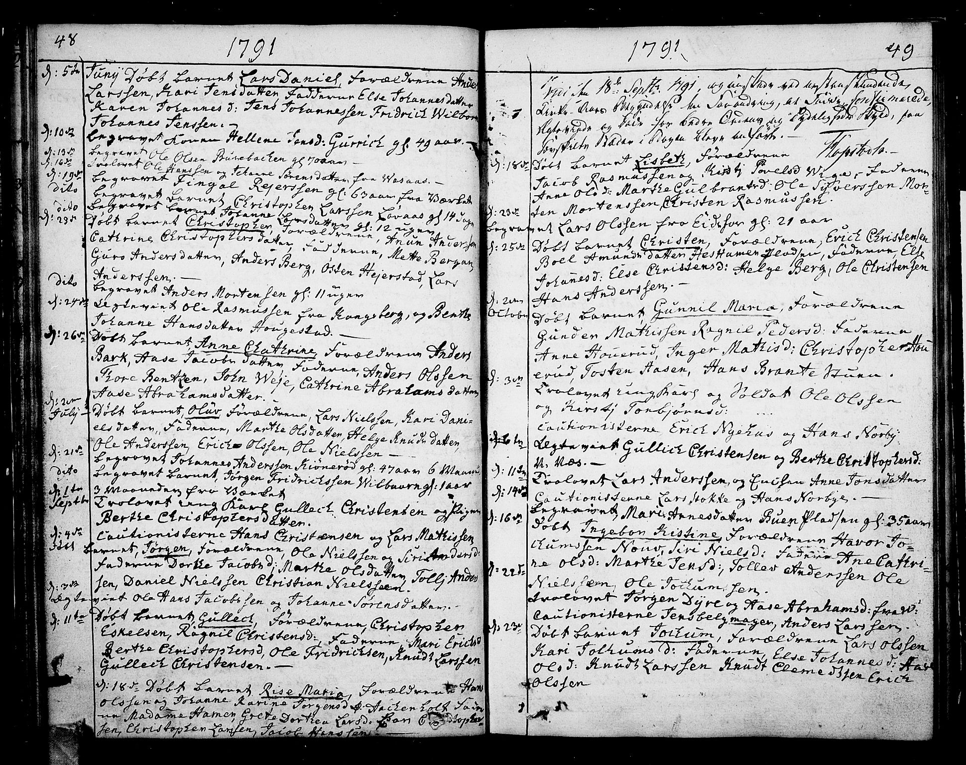 Hof kirkebøker, AV/SAKO-A-64/F/Fa/L0003: Parish register (official) no. I 3, 1782-1814, p. 48-49