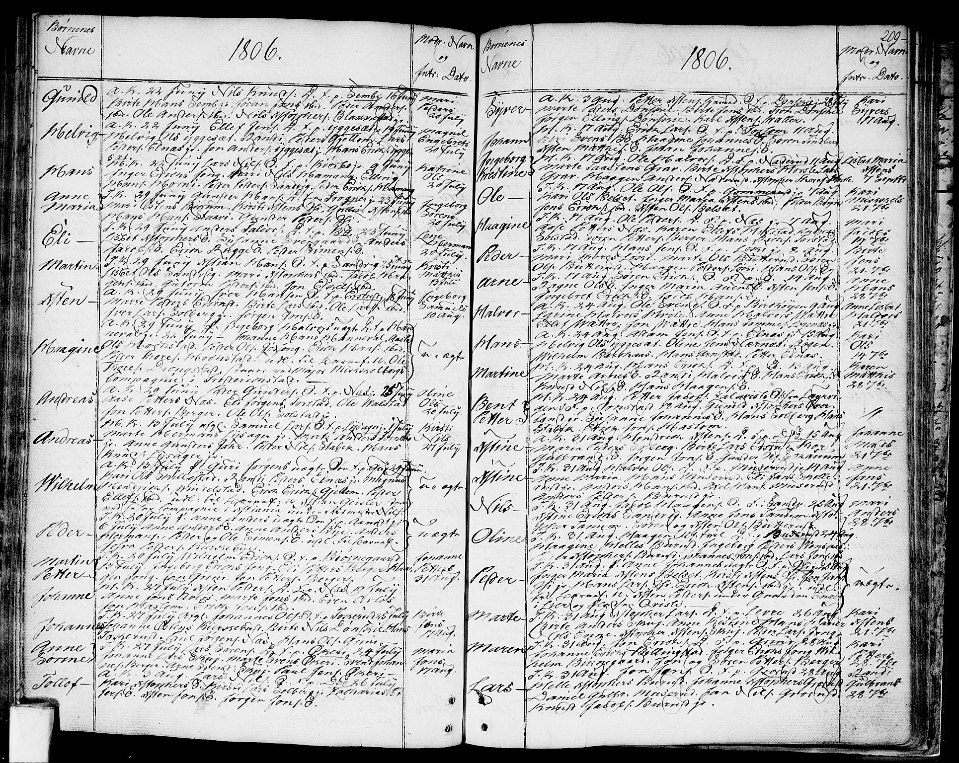 Asker prestekontor Kirkebøker, SAO/A-10256a/F/Fa/L0003: Parish register (official) no. I 3, 1767-1807, p. 209