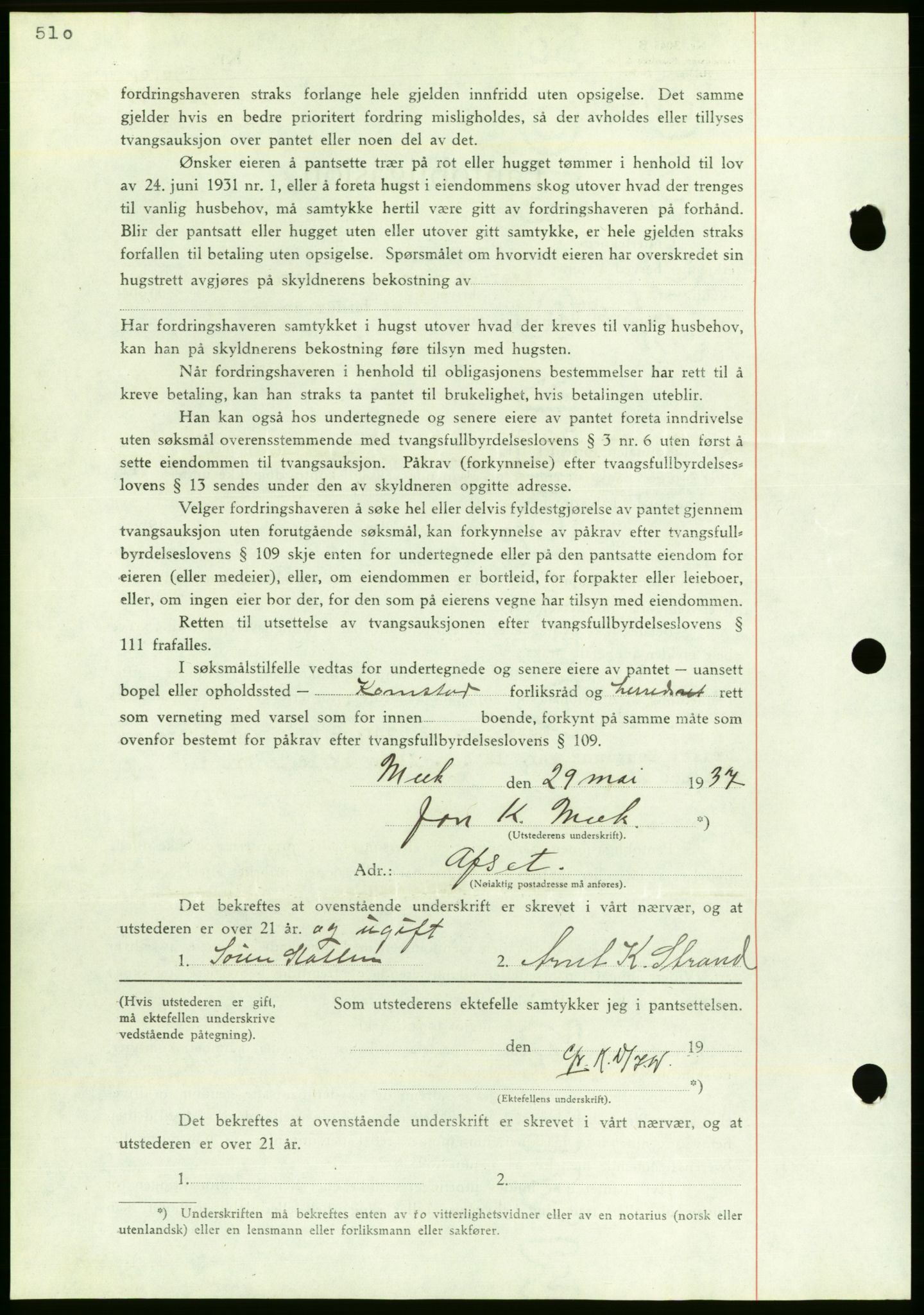 Nordmøre sorenskriveri, AV/SAT-A-4132/1/2/2Ca/L0091: Mortgage book no. B81, 1937-1937, Diary no: : 1584/1937