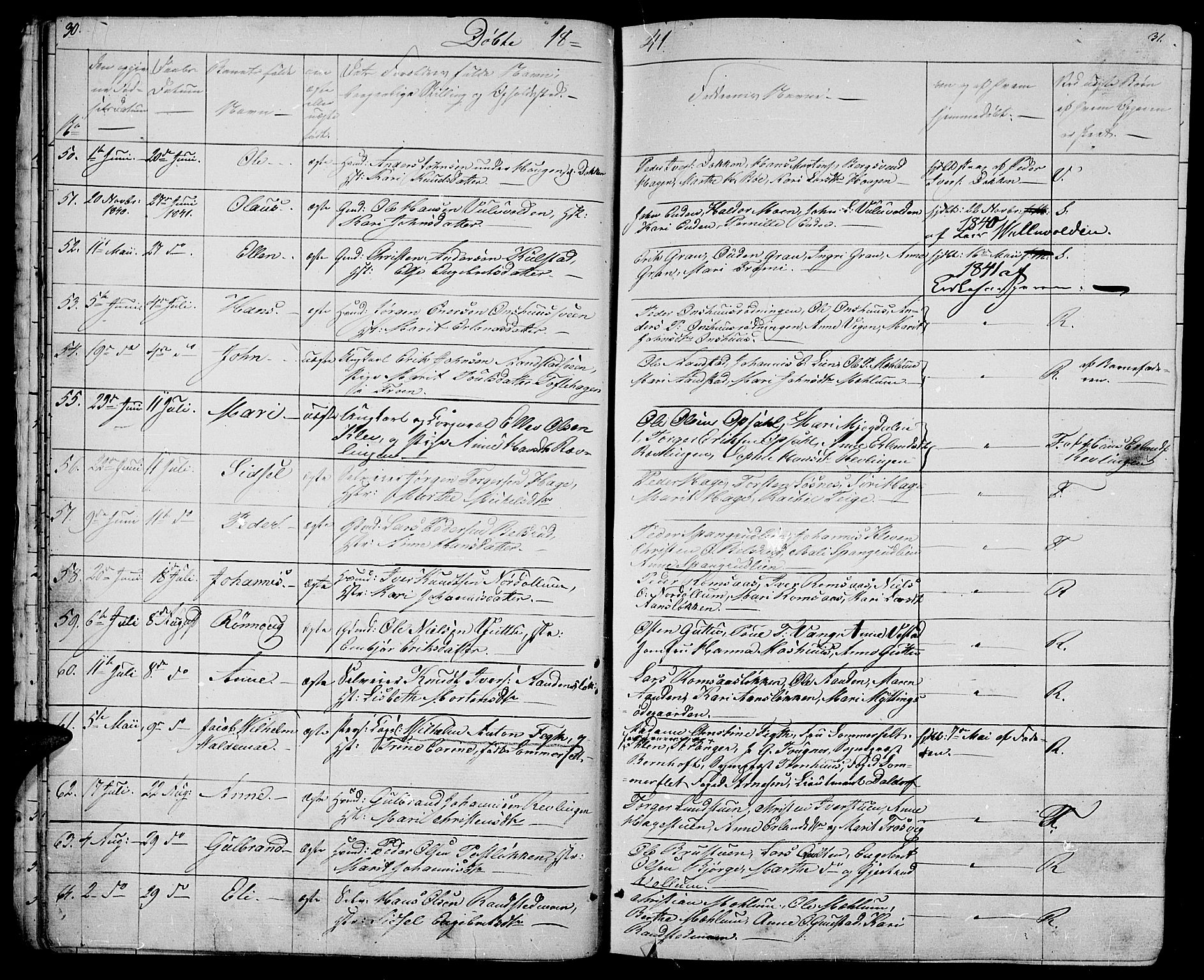 Ringebu prestekontor, AV/SAH-PREST-082/H/Ha/Hab/L0002: Parish register (copy) no. 2, 1839-1853, p. 30-31