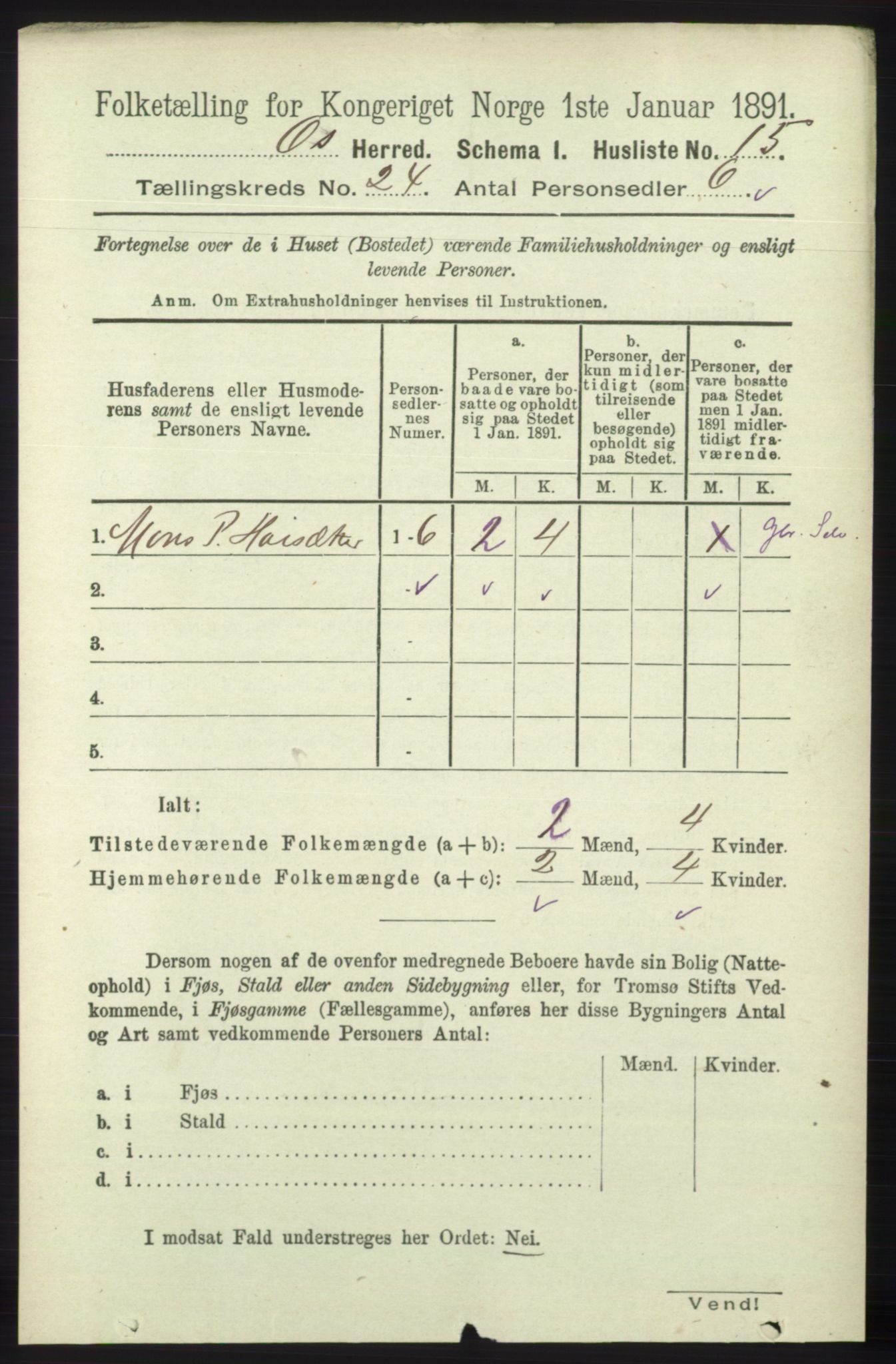 RA, 1891 census for 1243 Os, 1891, p. 5202