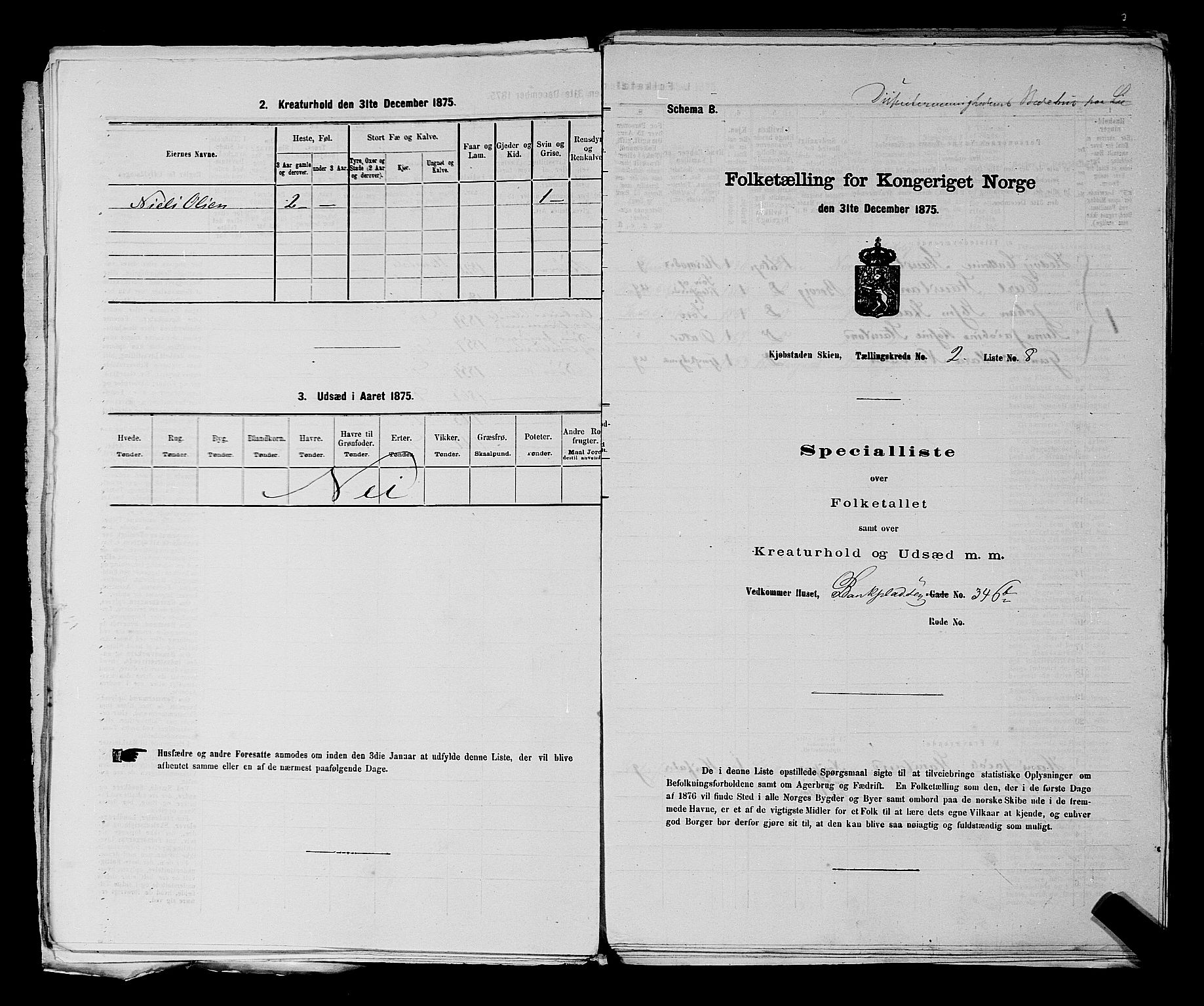 SAKO, 1875 census for 0806P Skien, 1875, p. 262