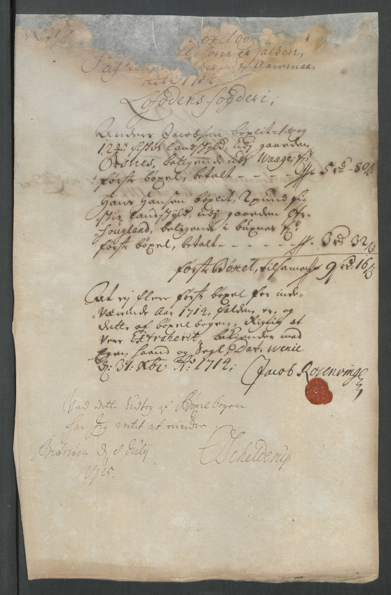 Rentekammeret inntil 1814, Reviderte regnskaper, Fogderegnskap, RA/EA-4092/R67/L4680: Fogderegnskap Vesterålen, Andenes og Lofoten, 1714, p. 208