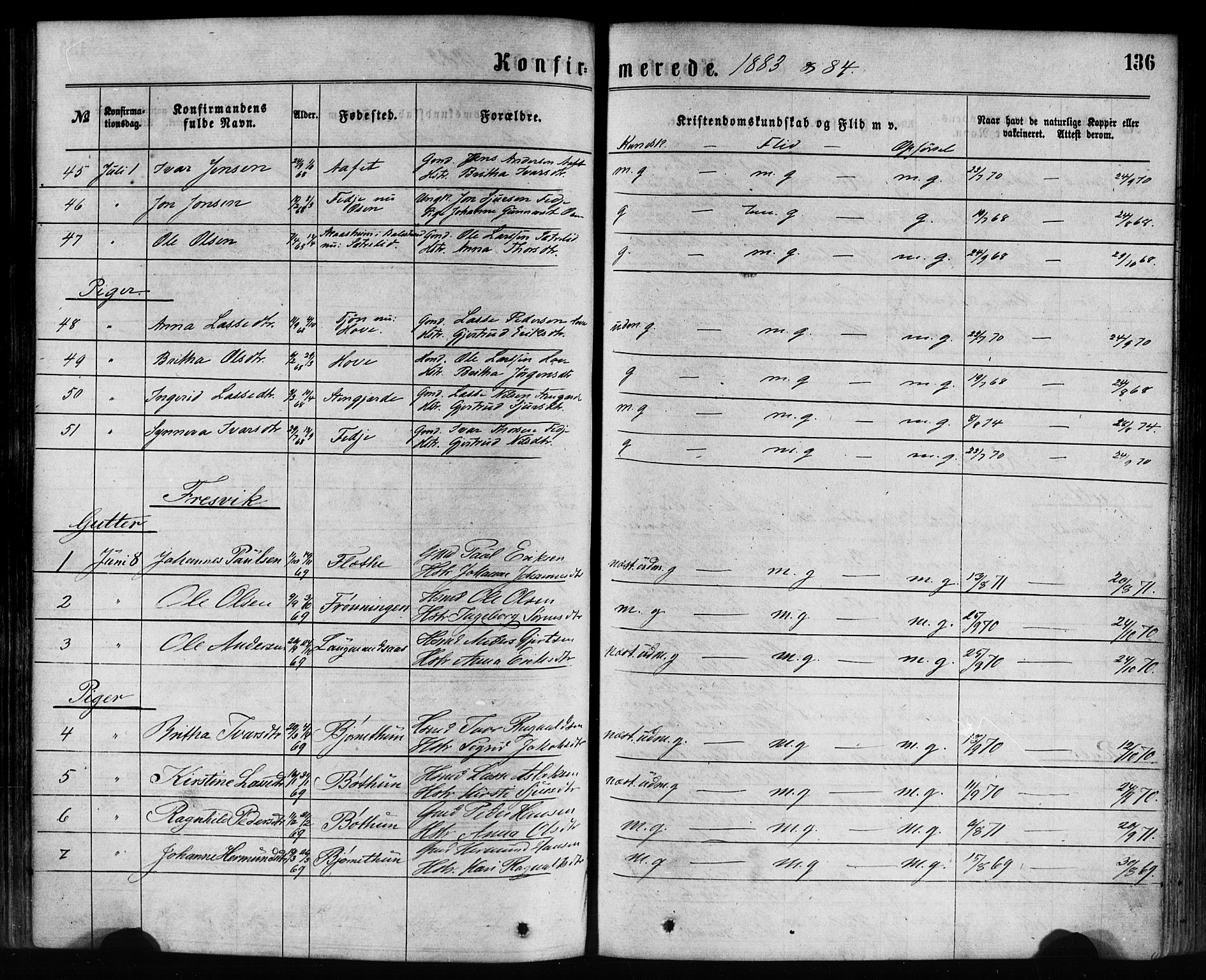 Leikanger sokneprestembete, SAB/A-81001: Parish register (official) no. A 9, 1869-1888, p. 136