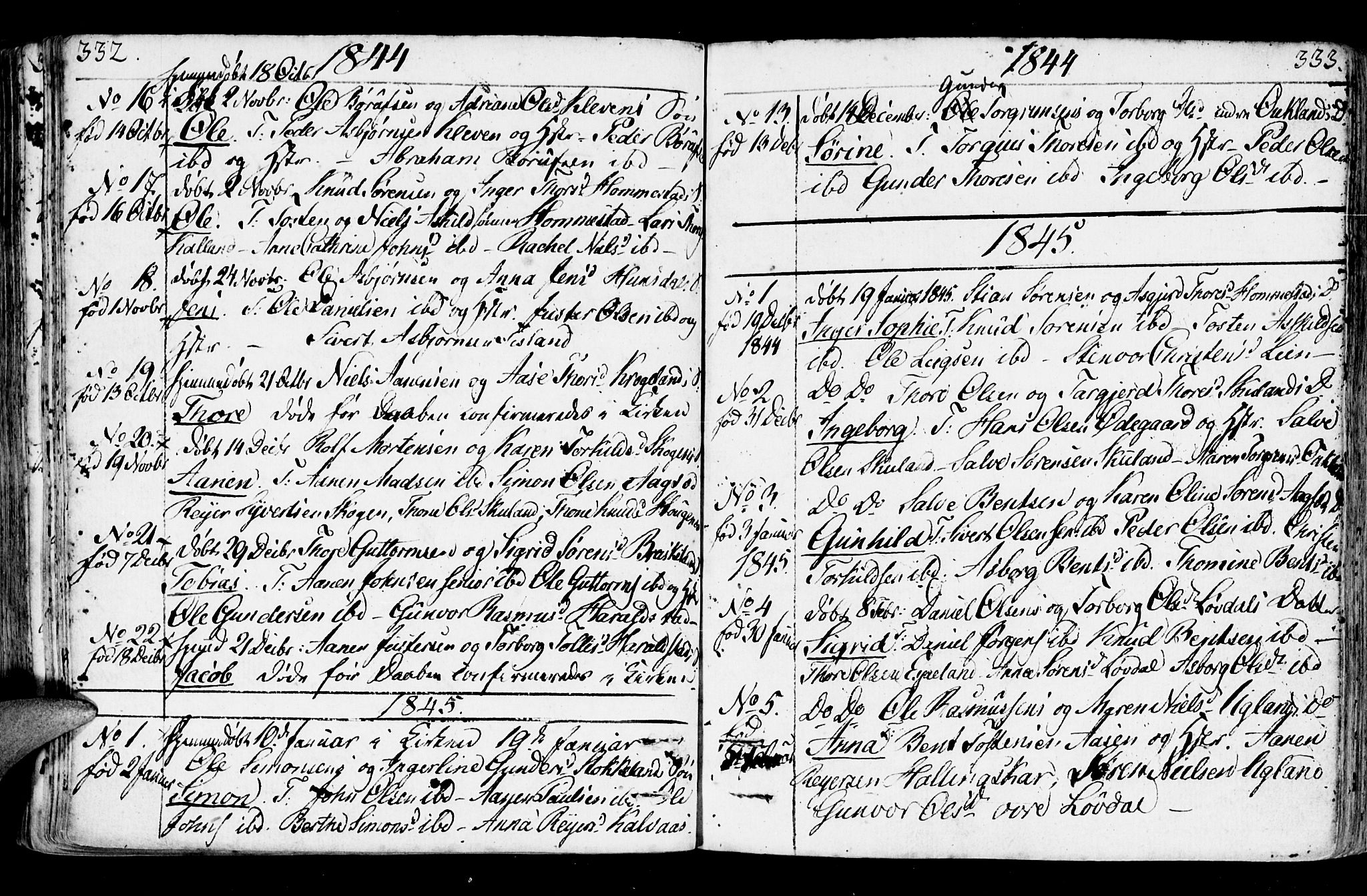 Holum sokneprestkontor, AV/SAK-1111-0022/F/Fa/Fab/L0004: Parish register (official) no. A 4, 1774-1847, p. 332-333