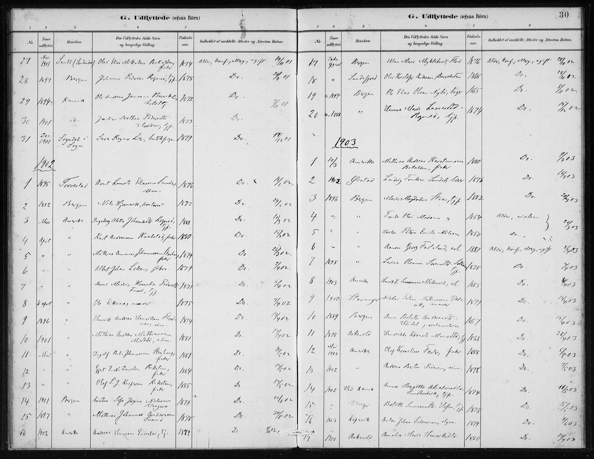 Kinn sokneprestembete, SAB/A-80801/H/Haa/Haad/L0007: Parish register (official) no. D 7, 1883-1922, p. 30
