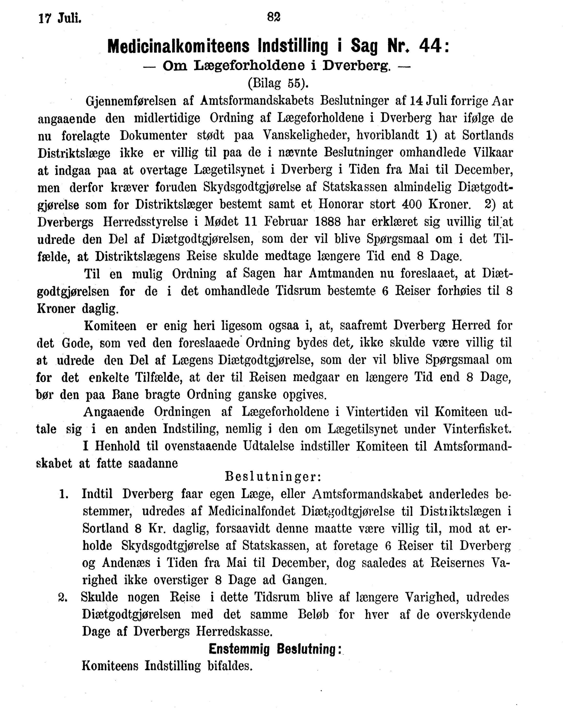 Nordland Fylkeskommune. Fylkestinget, AIN/NFK-17/176/A/Ac/L0015: Fylkestingsforhandlinger 1886-1890, 1886-1890