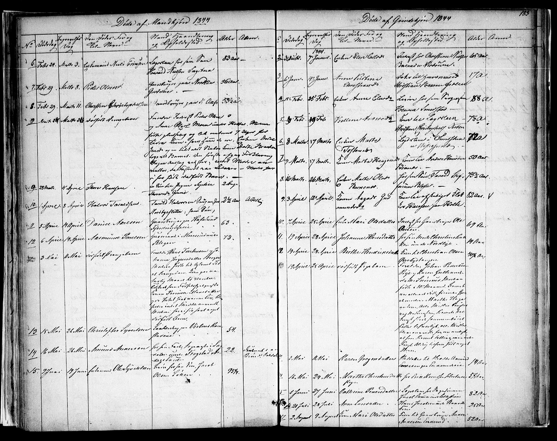 Fet prestekontor Kirkebøker, AV/SAO-A-10370a/F/Fa/L0009: Parish register (official) no. I 9, 1843-1846, p. 183