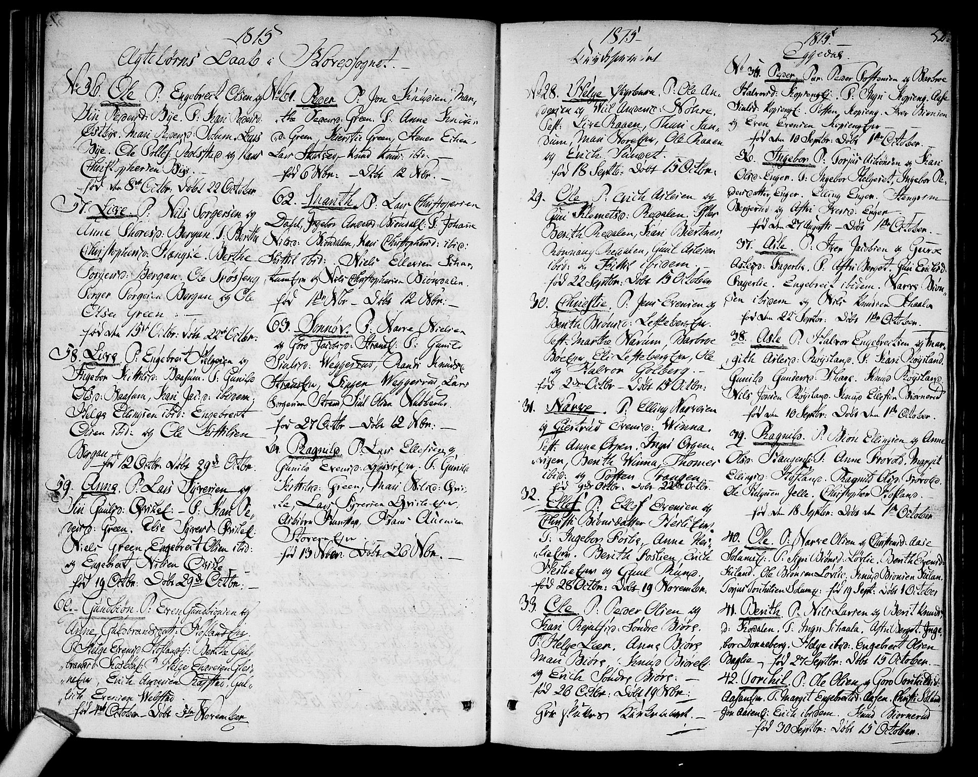 Sigdal kirkebøker, AV/SAKO-A-245/F/Fa/L0004: Parish register (official) no. I 4, 1812-1815, p. 52