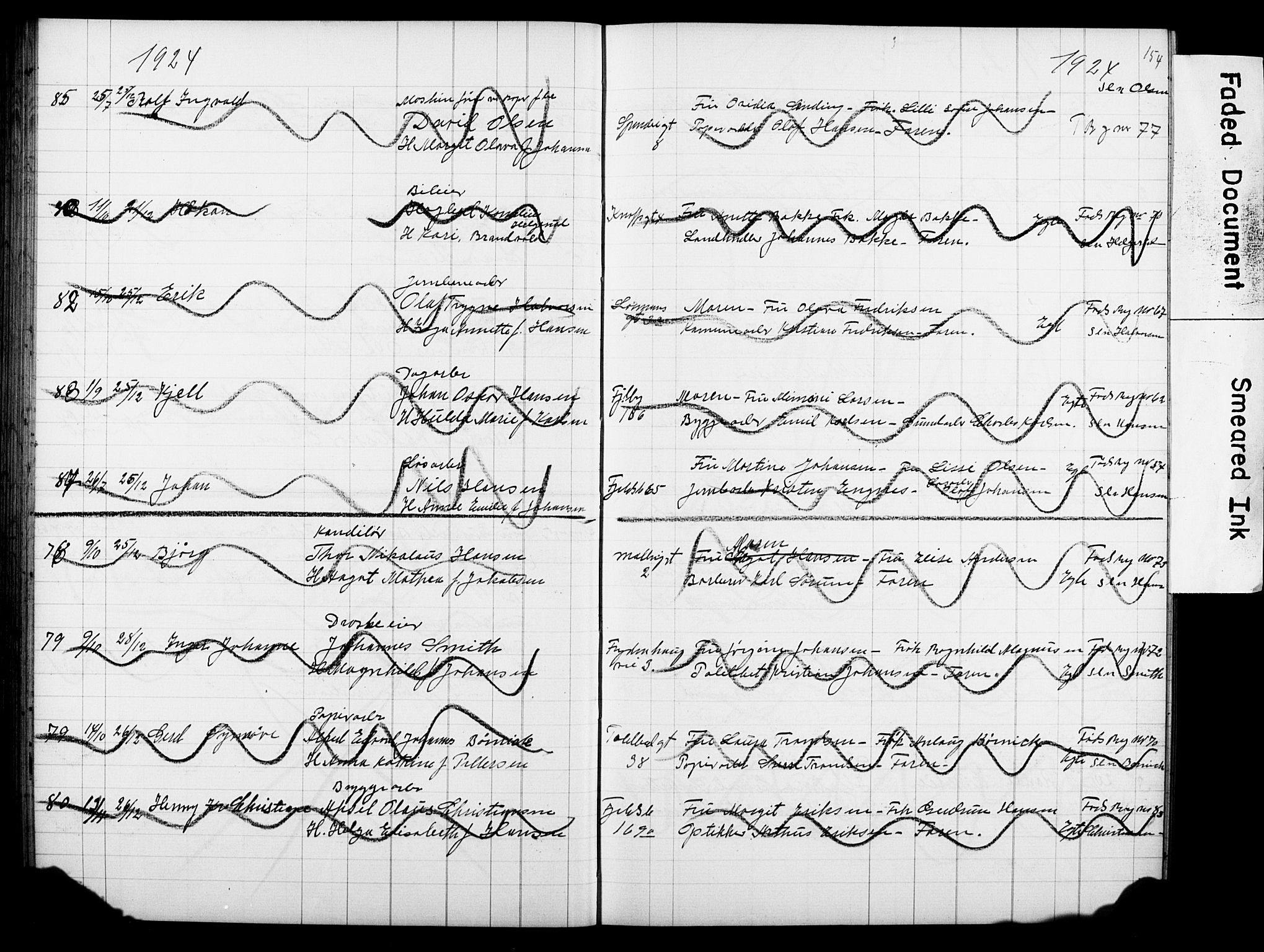 Strømsø kirkebøker, AV/SAKO-A-246/Y/Ya/L0007: Parish register draft no. I 7, 1915-1932, p. 154