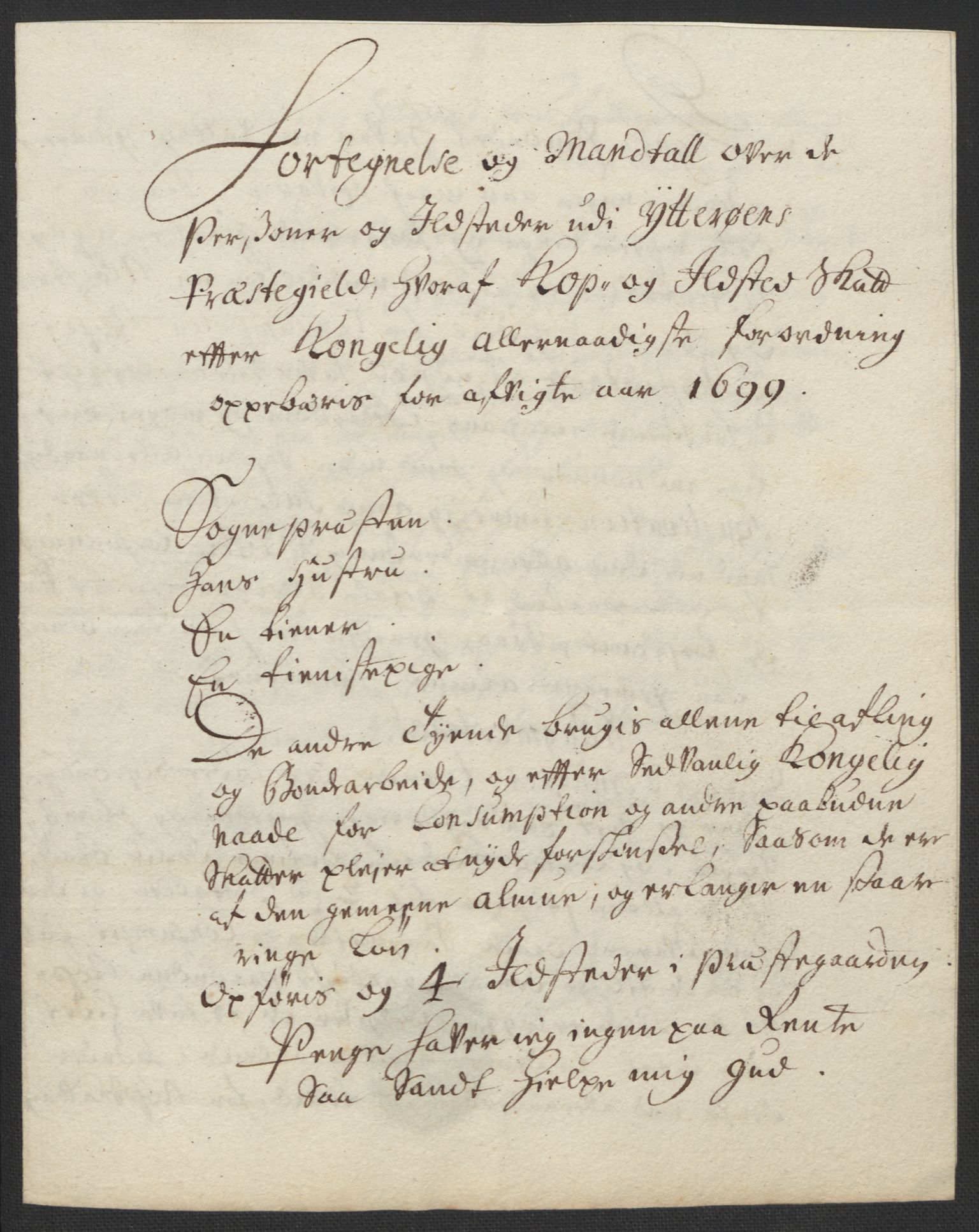 Rentekammeret inntil 1814, Reviderte regnskaper, Fogderegnskap, AV/RA-EA-4092/R63/L4310: Fogderegnskap Inderøy, 1698-1699, p. 356