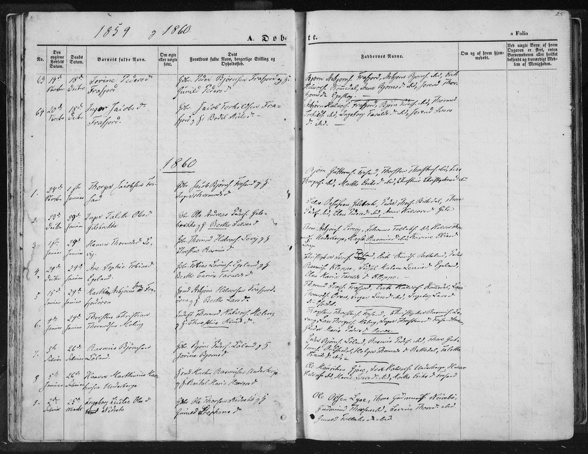 Høgsfjord sokneprestkontor, SAST/A-101624/H/Ha/Haa/L0001: Parish register (official) no. A 1, 1854-1875, p. 25