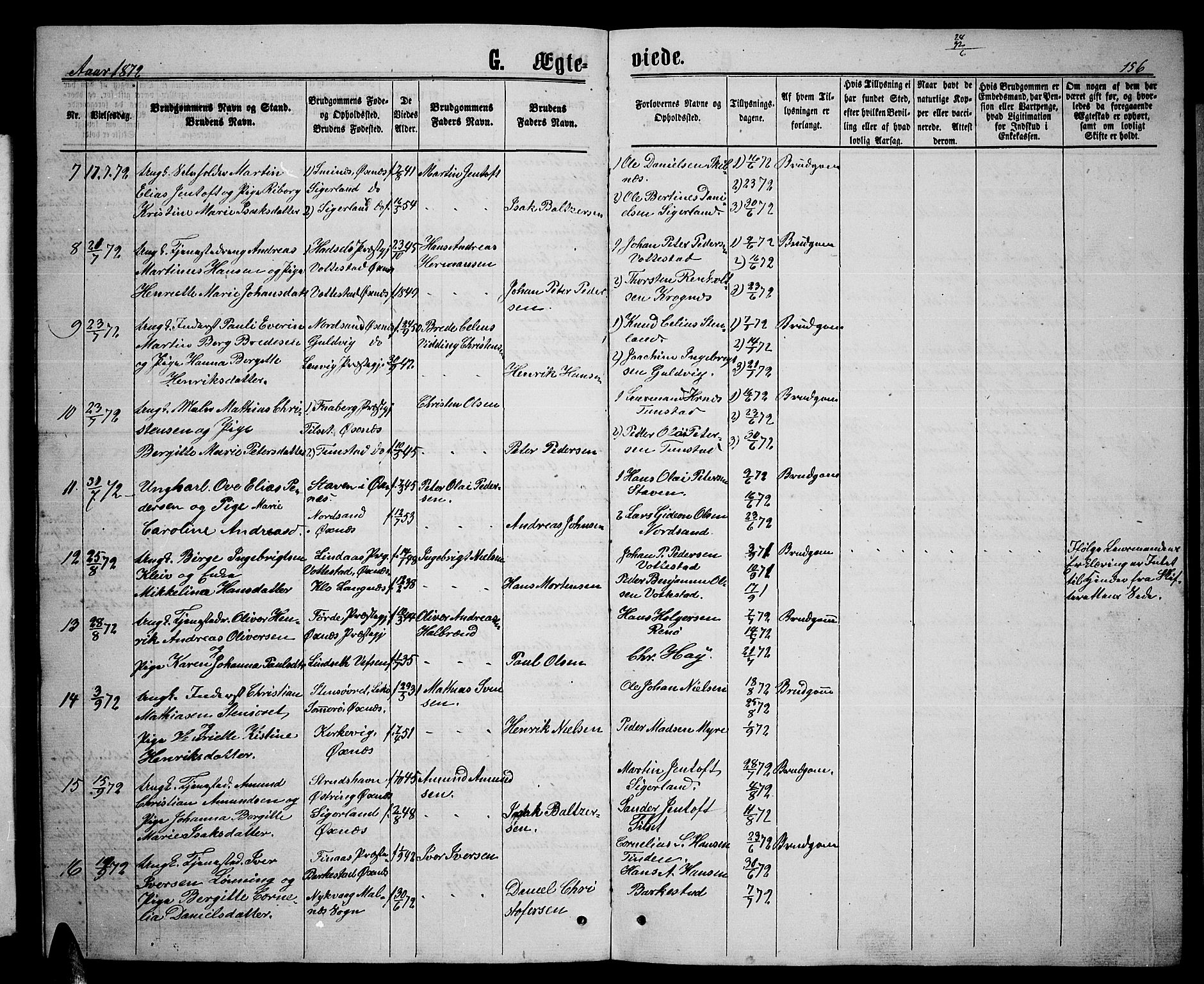 Ministerialprotokoller, klokkerbøker og fødselsregistre - Nordland, AV/SAT-A-1459/893/L1348: Parish register (copy) no. 893C03, 1867-1877, p. 156