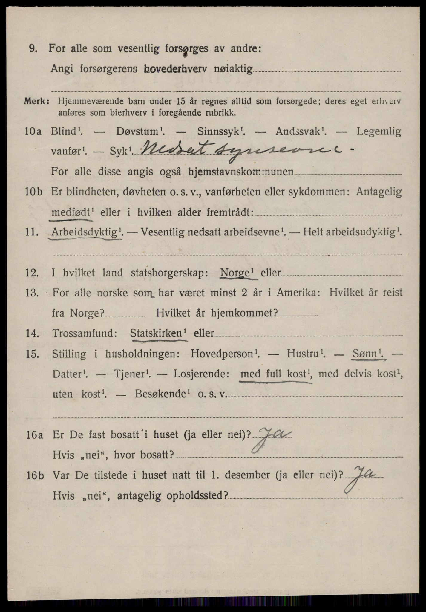 SAT, 1920 census for Ulstein, 1920, p. 5313