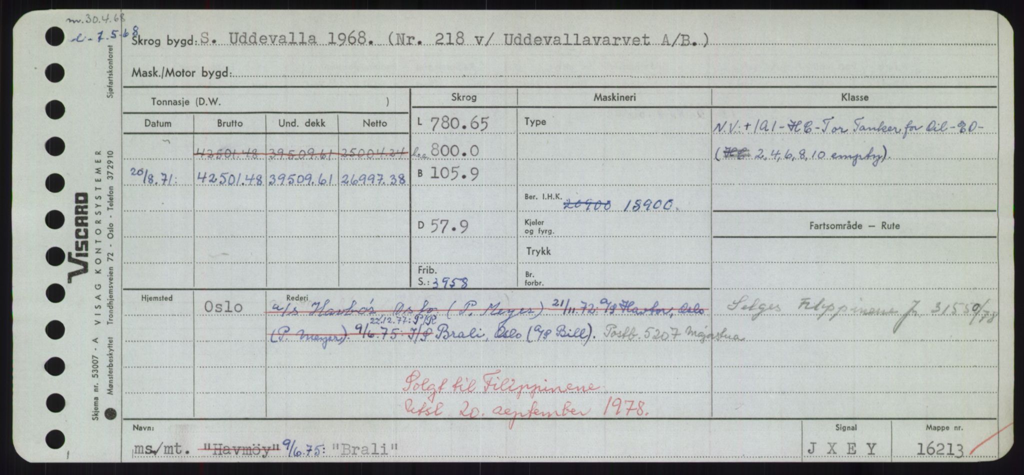 Sjøfartsdirektoratet med forløpere, Skipsmålingen, RA/S-1627/H/Hd/L0005: Fartøy, Br-Byg, p. 63