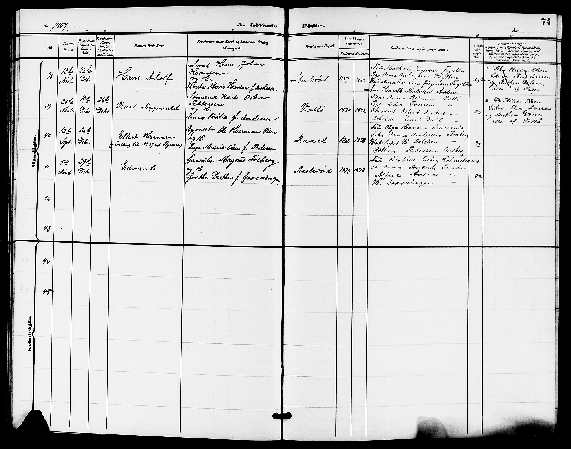 Sem kirkebøker, AV/SAKO-A-5/G/Gb/L0003: Parish register (copy) no. II 3, 1900-1913, p. 74