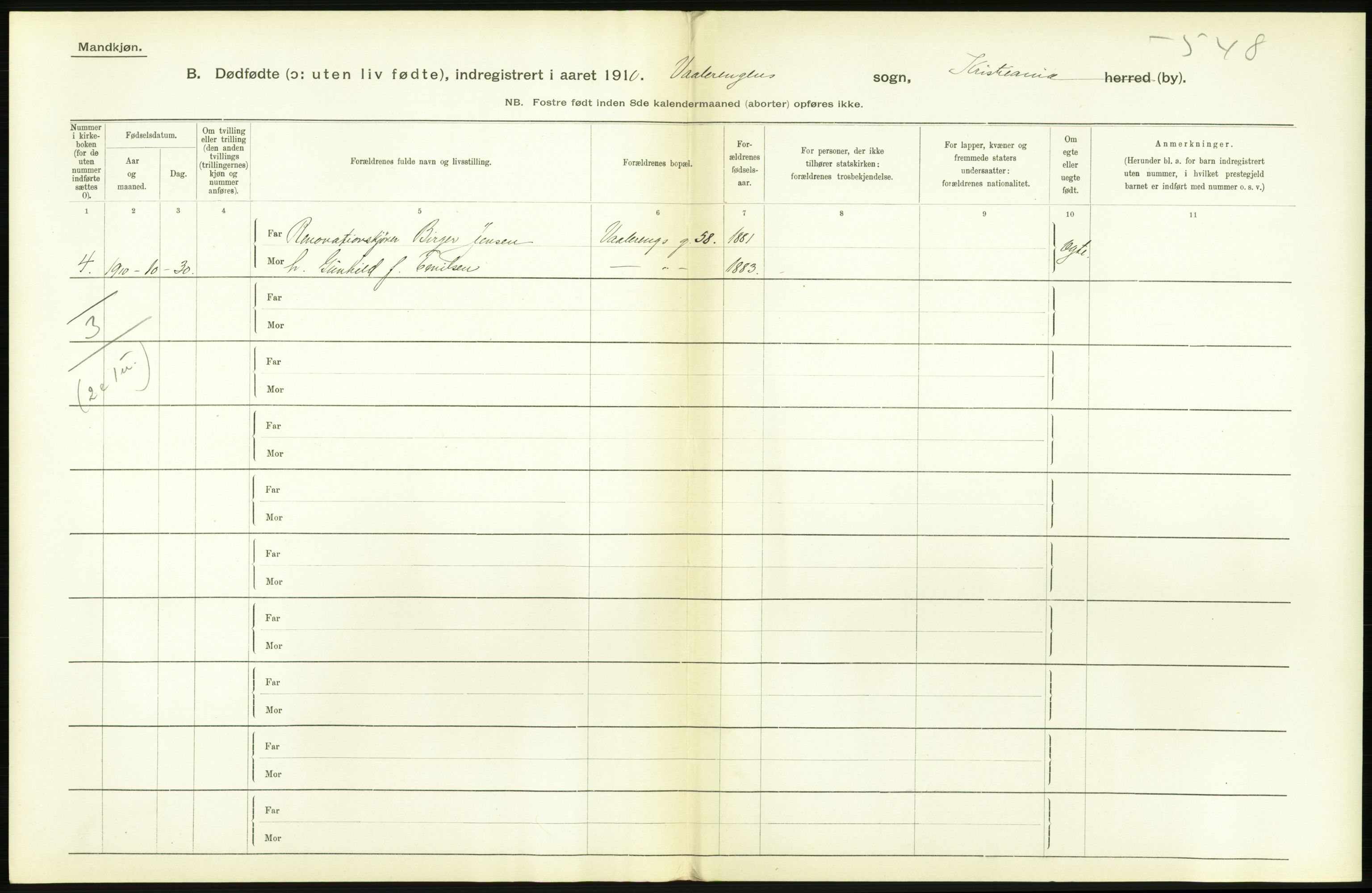 Statistisk sentralbyrå, Sosiodemografiske emner, Befolkning, AV/RA-S-2228/D/Df/Dfa/Dfah/L0009: Kristiania: Gifte og dødfødte., 1910, p. 798