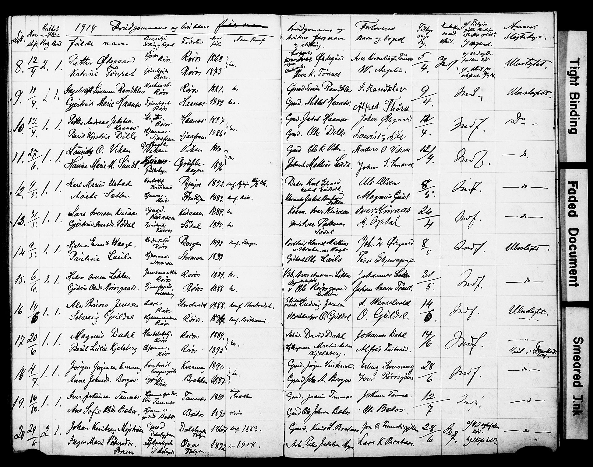 Ministerialprotokoller, klokkerbøker og fødselsregistre - Sør-Trøndelag, AV/SAT-A-1456/681/L0934: Banns register no. 681A12, 1884-1918