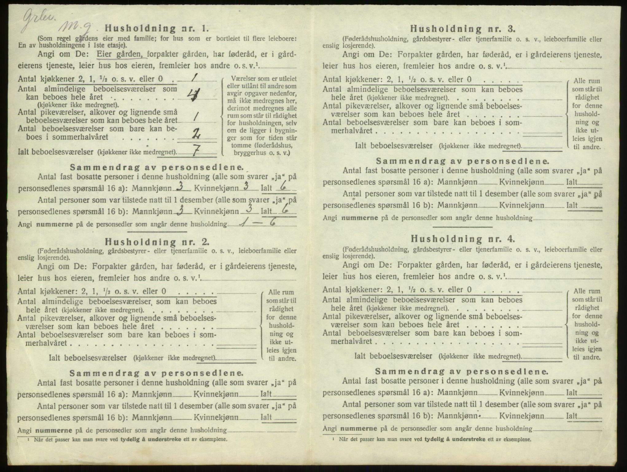 SAO, 1920 census for Borge, 1920, p. 1434