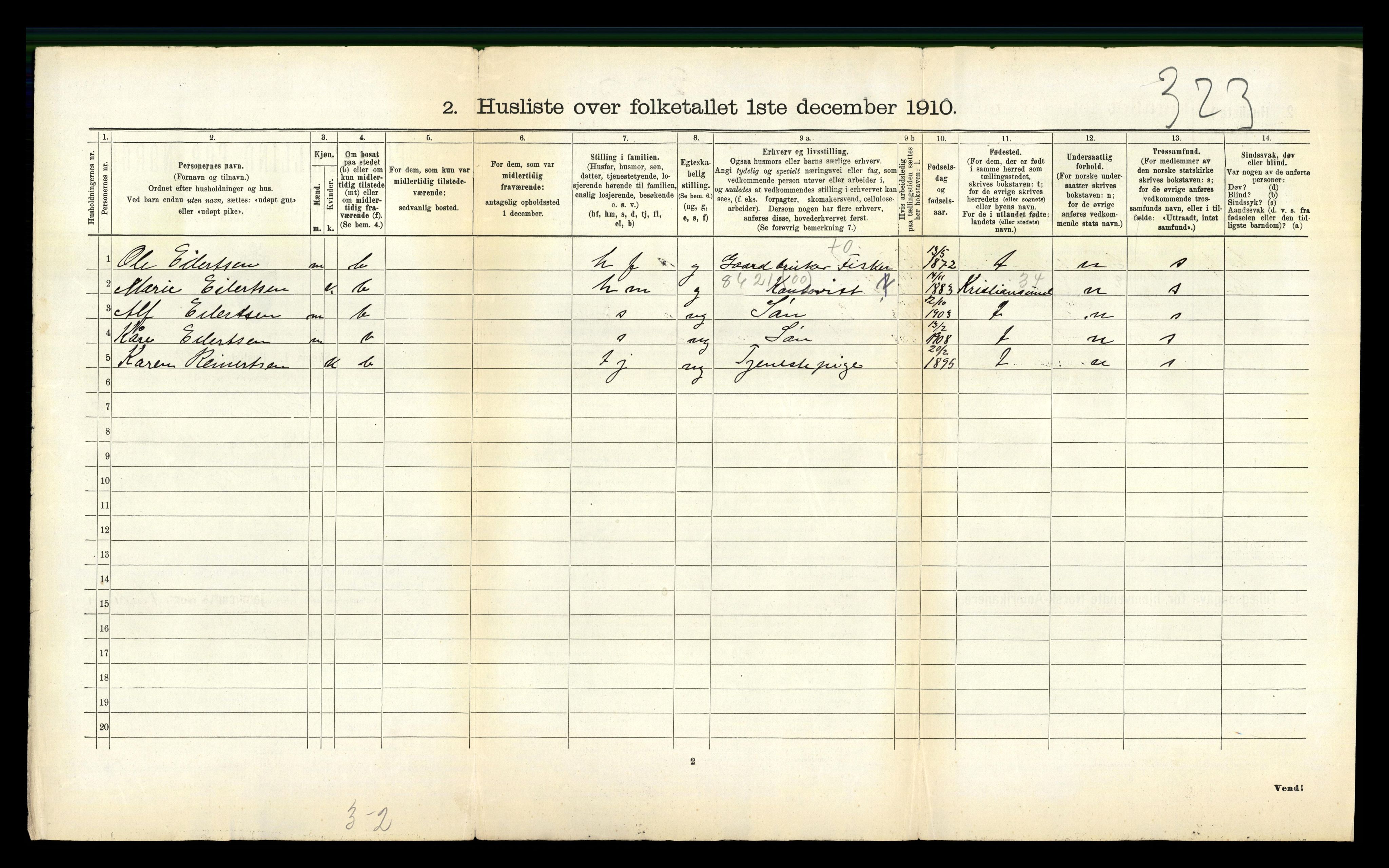 RA, 1910 census for Hadsel, 1910, p. 1948