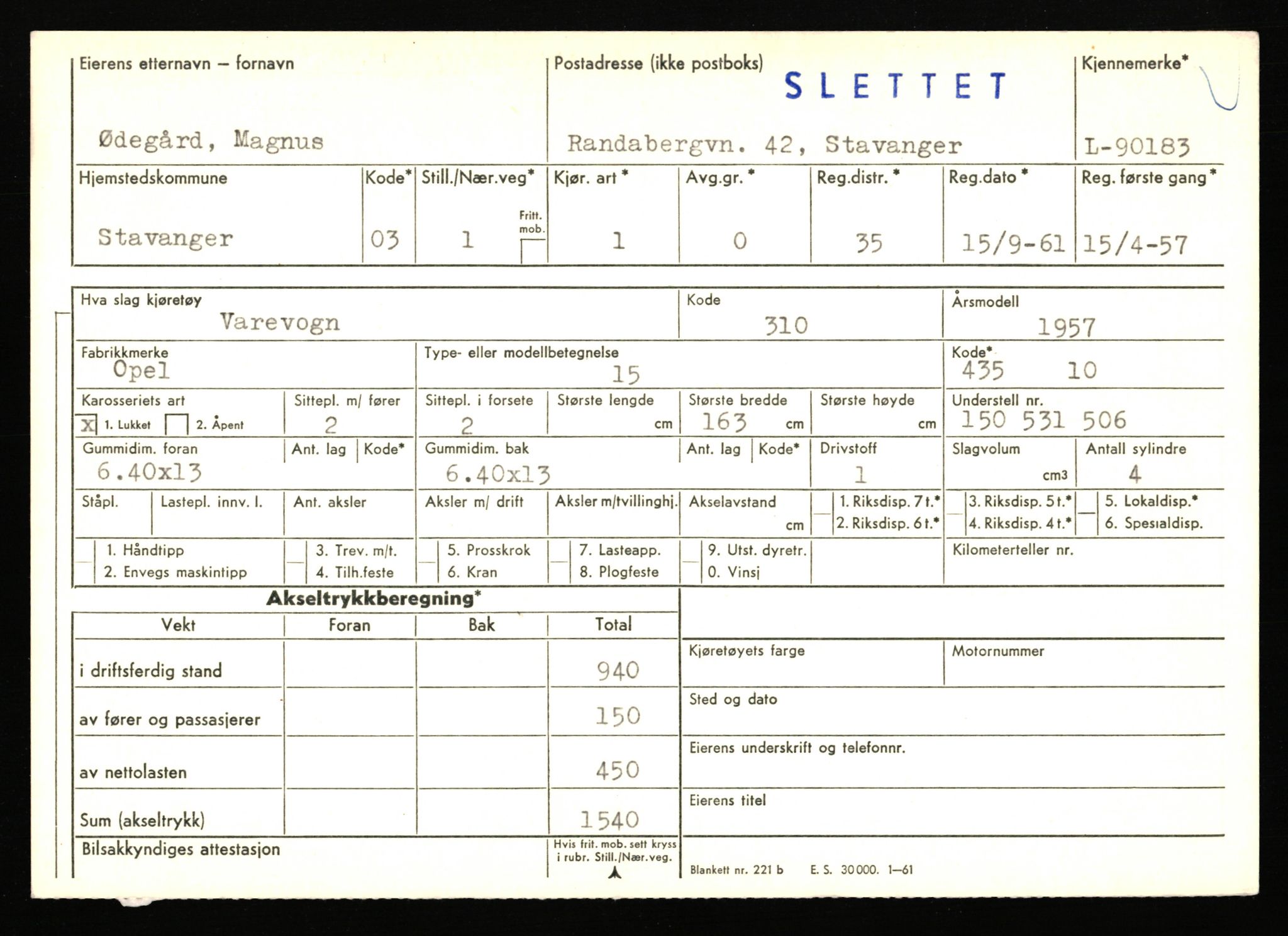 Stavanger trafikkstasjon, AV/SAST-A-101942/0/F/L0075: L-88800 - L-92499, 1930-1971, p. 1057